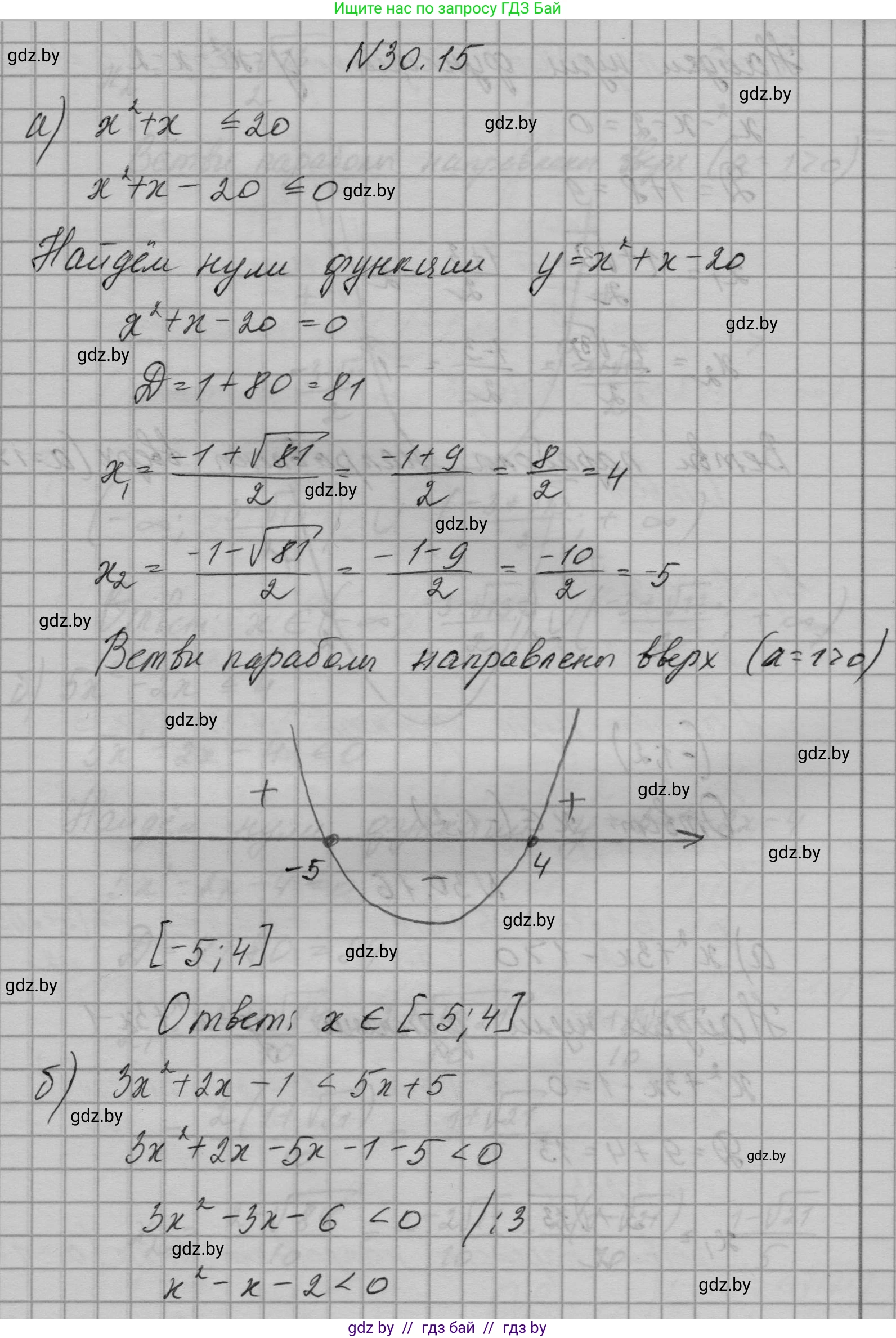 Алгебра, 7-9 класс Сборник задач, авторы: Арефьева Ирина Глебовна, Пирютко Ольга Николаевна, издательство Народная асвета, Минск, 2020, страница 143, номер 30.15, Решение