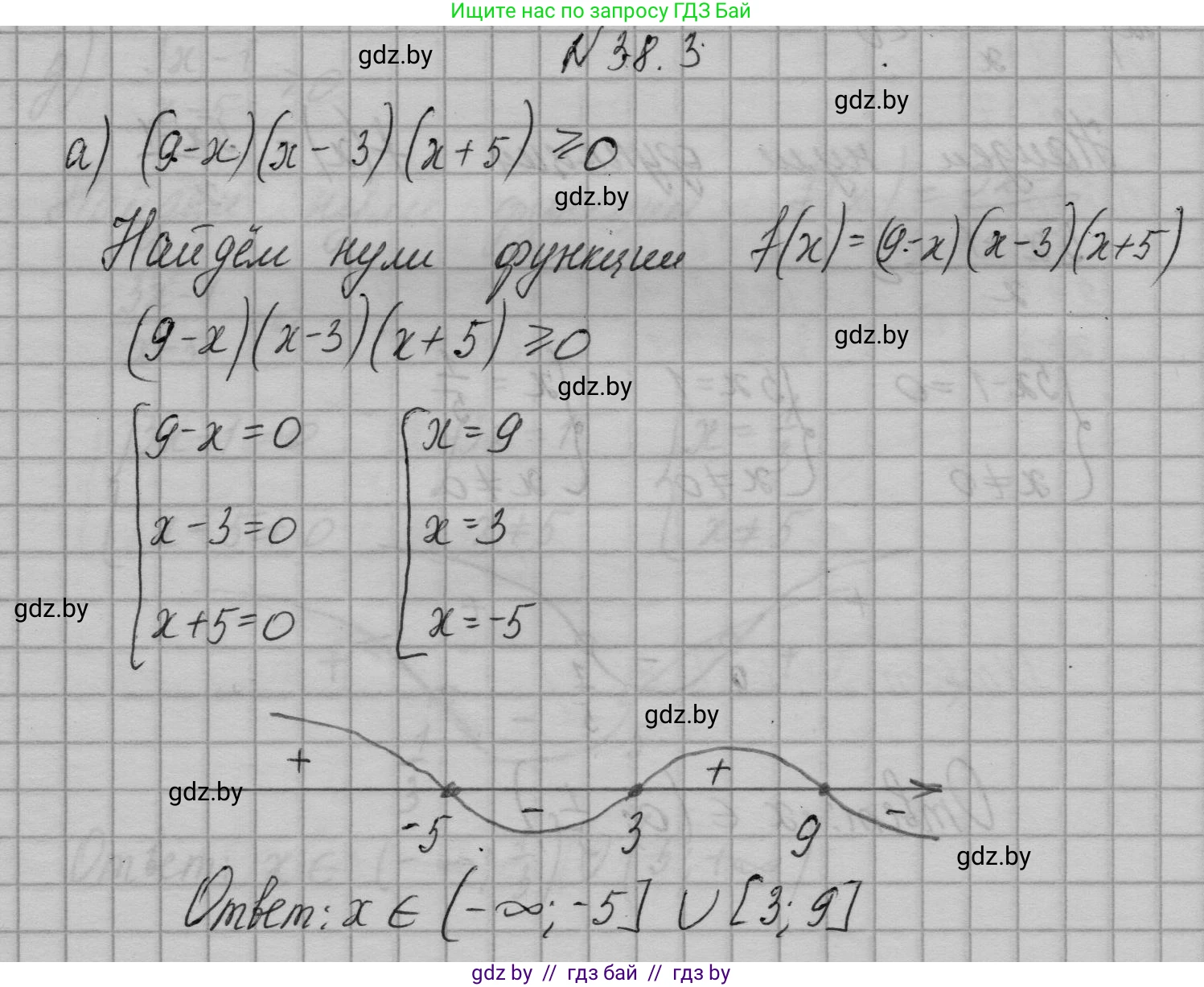 Алгебра, 7-9 класс Сборник задач, авторы: Арефьева Ирина Глебовна, Пирютко Ольга Николаевна, издательство Народная асвета, Минск, 2020, страница 191, номер 38.3, Решение