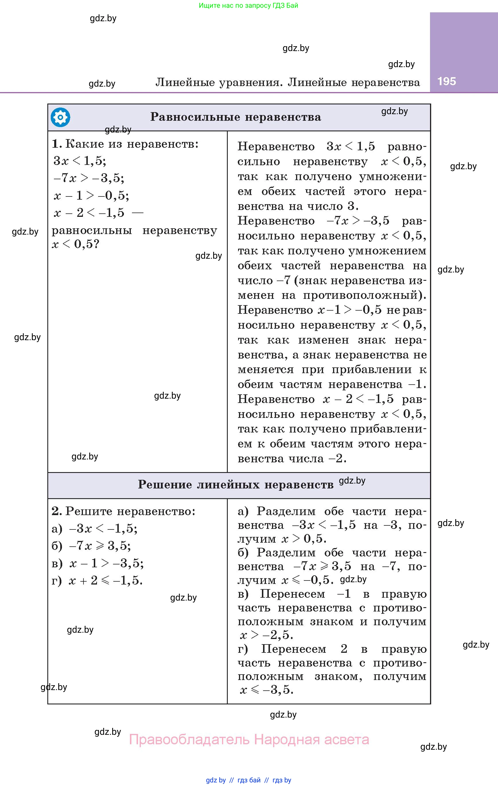 Алгебра, 7 класс Учебник, авторы: Арефьева Ирина Глебовна, Пирютко Ольга Николаевна, издательство Народная асвета, Минск, 2022, зелёного цвета, страница 195