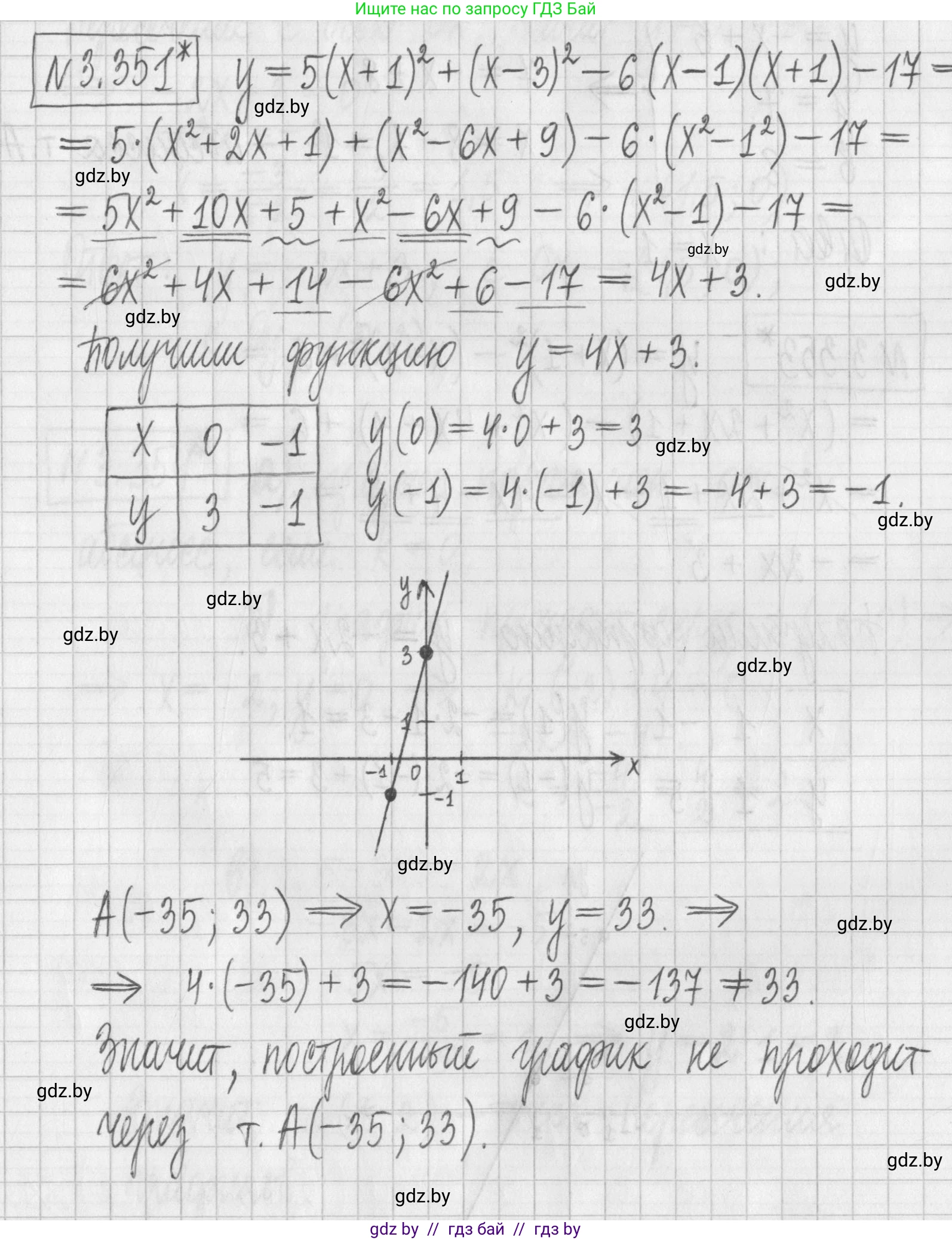 Алгебра, 7 класс Учебник, авторы: Арефьева Ирина Глебовна, Пирютко Ольга Николаевна, издательство Народная асвета, Минск, 2022, зелёного цвета, страница 245, номер 3.351, Решение