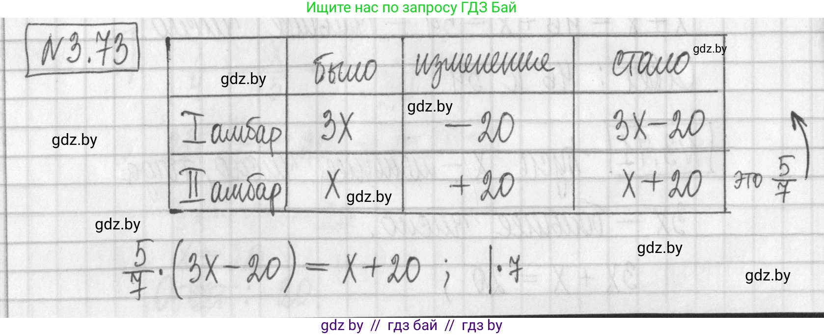 Алгебра, 7 класс Учебник, авторы: Арефьева Ирина Глебовна, Пирютко Ольга Николаевна, издательство Народная асвета, Минск, 2022, зелёного цвета, страница 166, номер 3.73, Решение