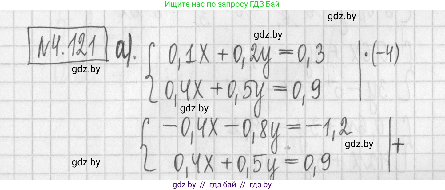 Алгебра, 7 класс Учебник, авторы: Арефьева Ирина Глебовна, Пирютко Ольга Николаевна, издательство Народная асвета, Минск, 2022, зелёного цвета, страница 288, номер 4.121, Решение