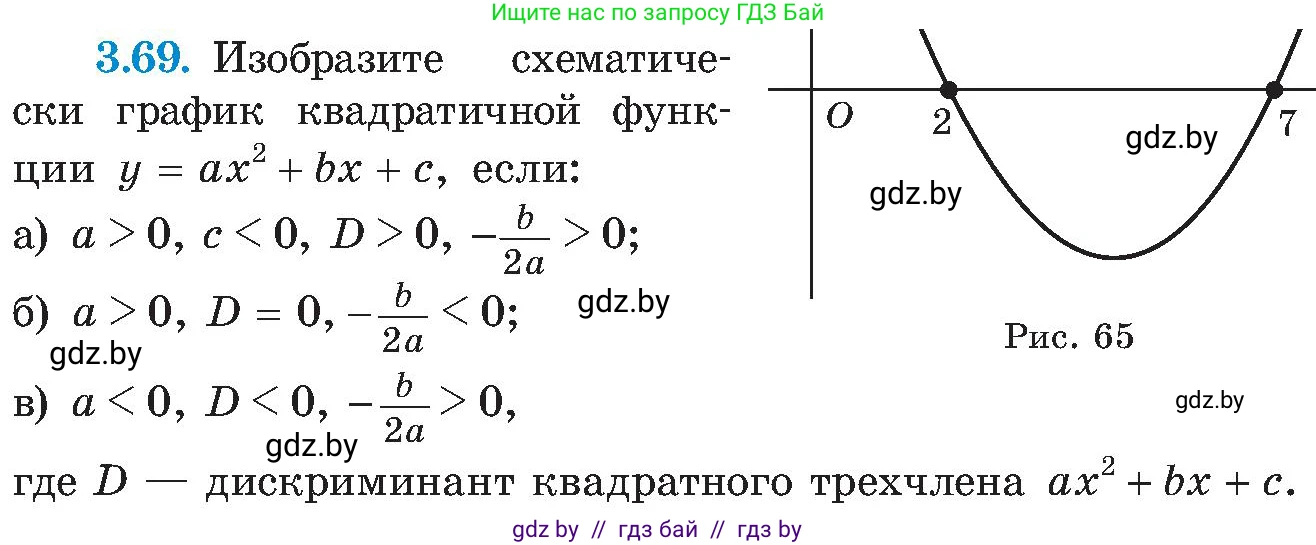 Алгебра, 8 класс Учебник, авторы: Арефьева Ирина Глебовна, Пирютко Ольга Николаевна, издательство Адукацыя i выхаванне, Минск, 2024, бирюзового цвета, страница 174, номер 3.69, Условие