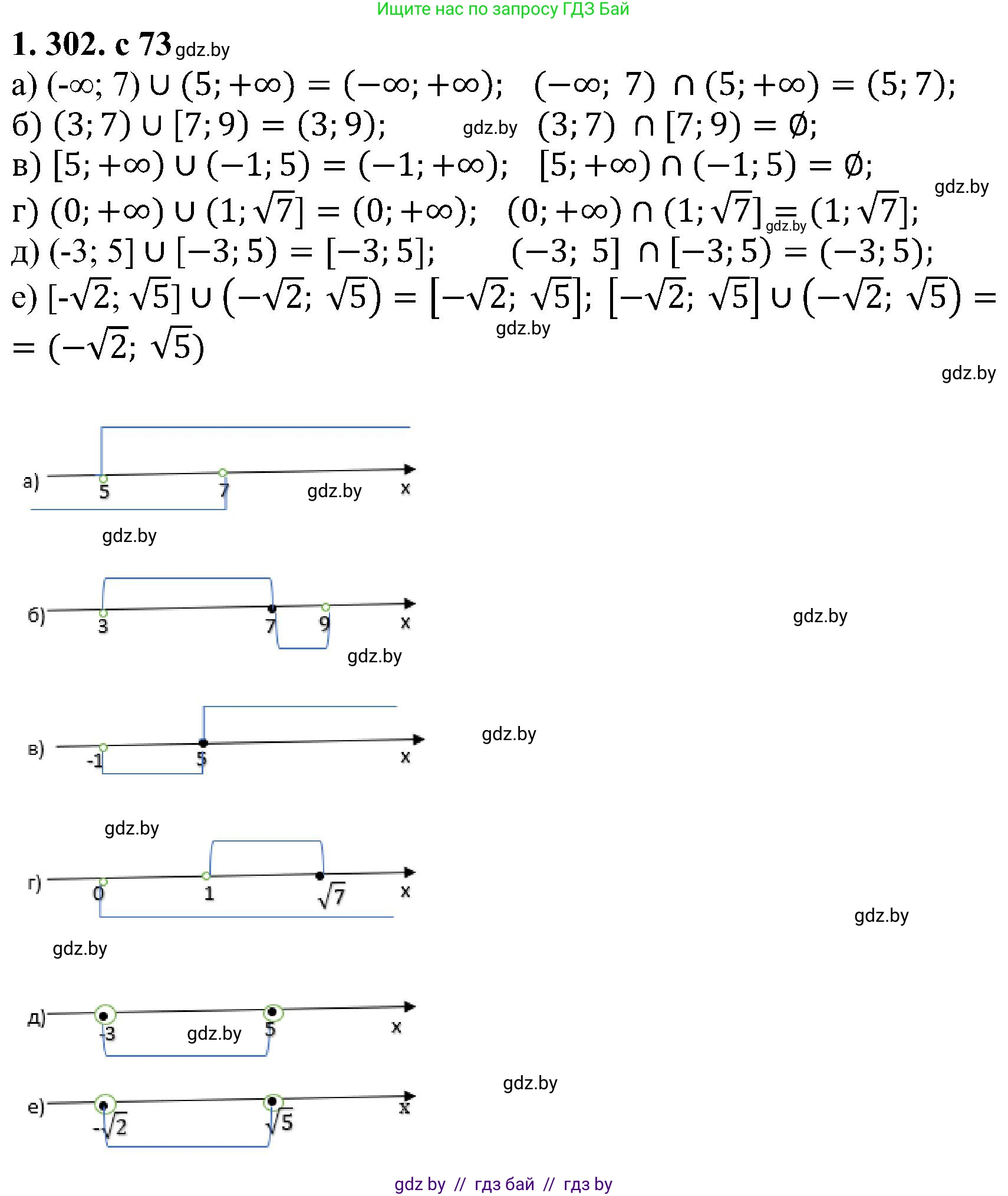 Алгебра, 8 класс Учебник, авторы: Арефьева Ирина Глебовна, Пирютко Ольга Николаевна, издательство Адукацыя i выхаванне, Минск, 2024, бирюзового цвета, страница 73, номер 1.302, Решение