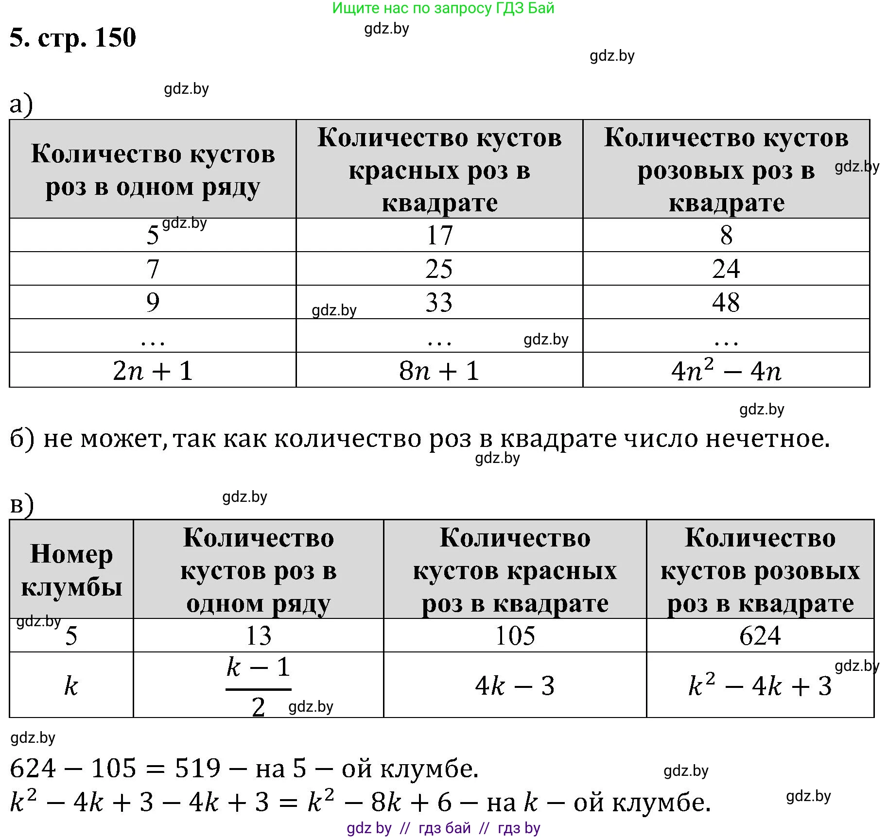 Алгебра, 8 класс Учебник, авторы: Арефьева Ирина Глебовна, Пирютко Ольга Николаевна, издательство Адукацыя i выхаванне, Минск, 2024, бирюзового цвета, страница 150, номер 5, Решение