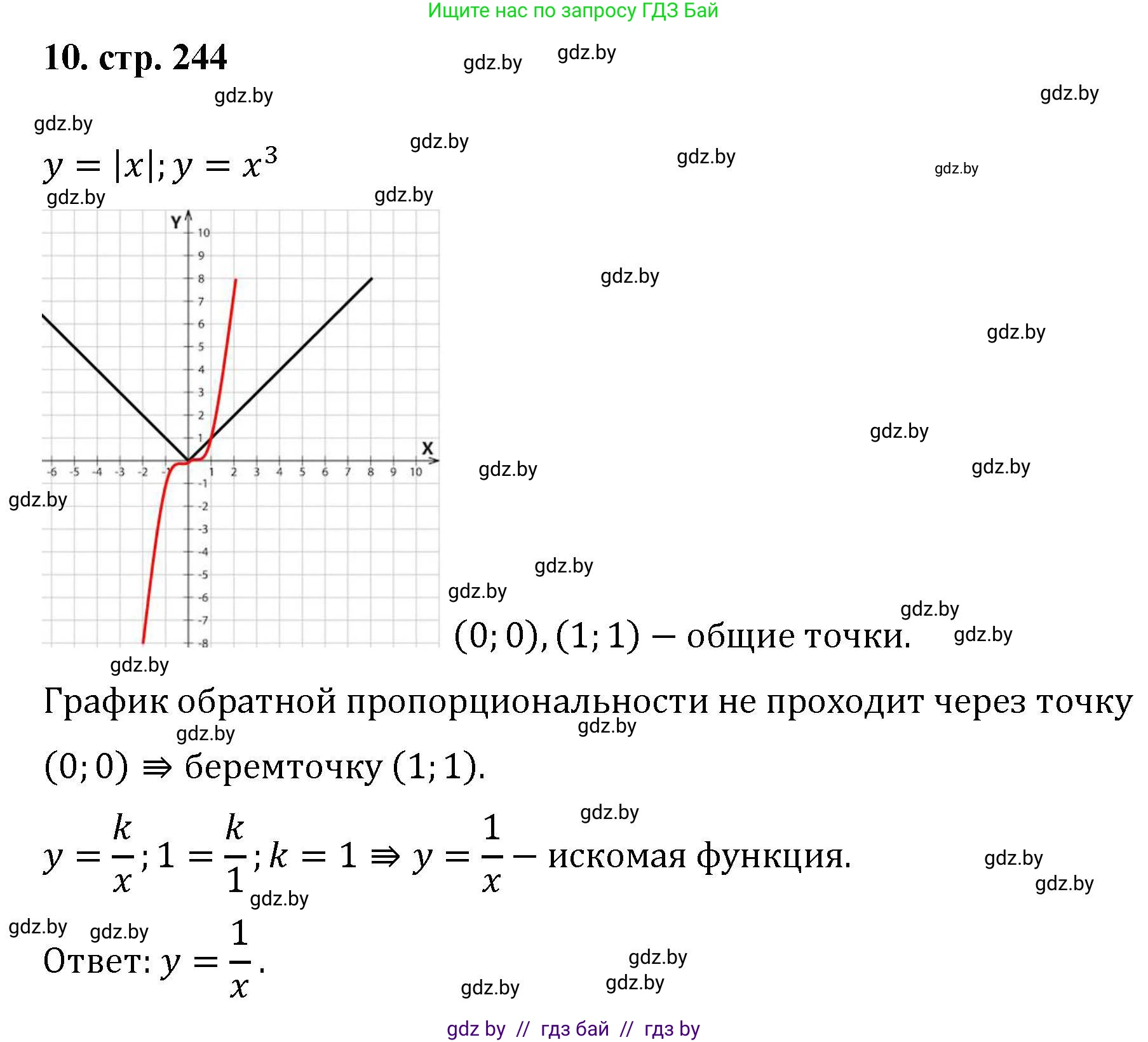 Алгебра, 8 класс Учебник, авторы: Арефьева Ирина Глебовна, Пирютко Ольга Николаевна, издательство Адукацыя i выхаванне, Минск, 2024, бирюзового цвета, страница 244, номер 10, Решение