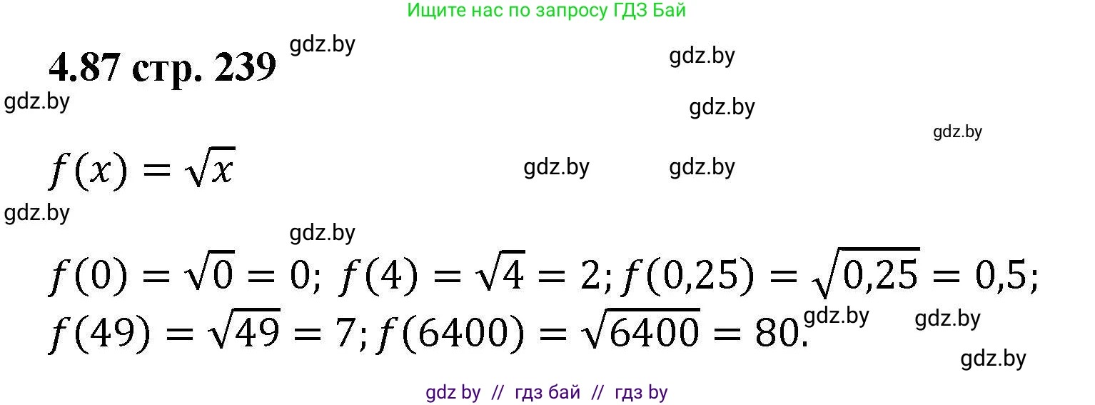 Алгебра, 8 класс Учебник, авторы: Арефьева Ирина Глебовна, Пирютко Ольга Николаевна, издательство Адукацыя i выхаванне, Минск, 2024, бирюзового цвета, страница 239, номер 4.87, Решение
