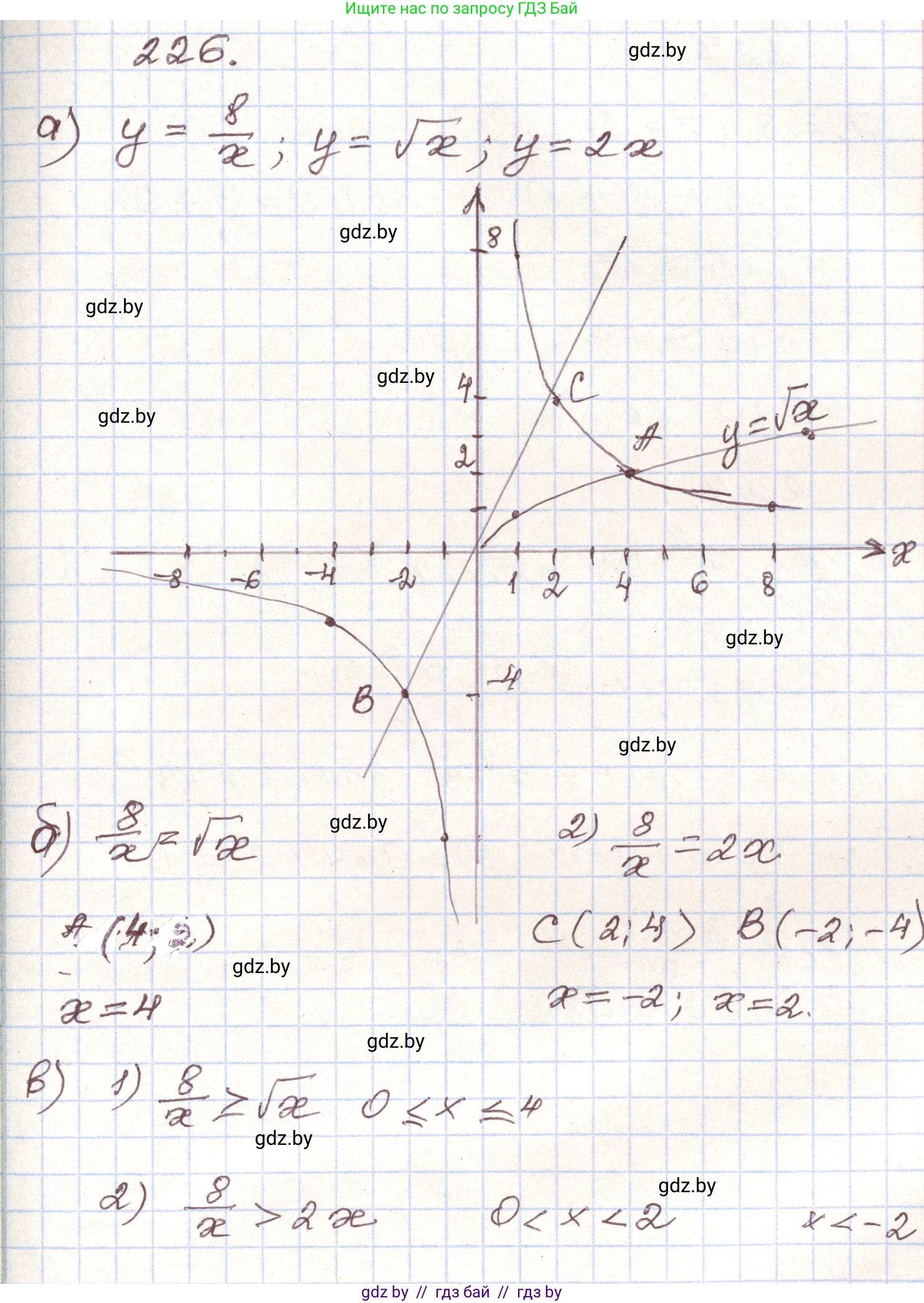 Алгебра, 9 класс Учебник, авторы: Арефьева Ирина Глебовна, Пирютко Ольга Николаевна, издательство Народная асвета, Минск, 2019, голубого цвета, страница 289, номер 226, Решение