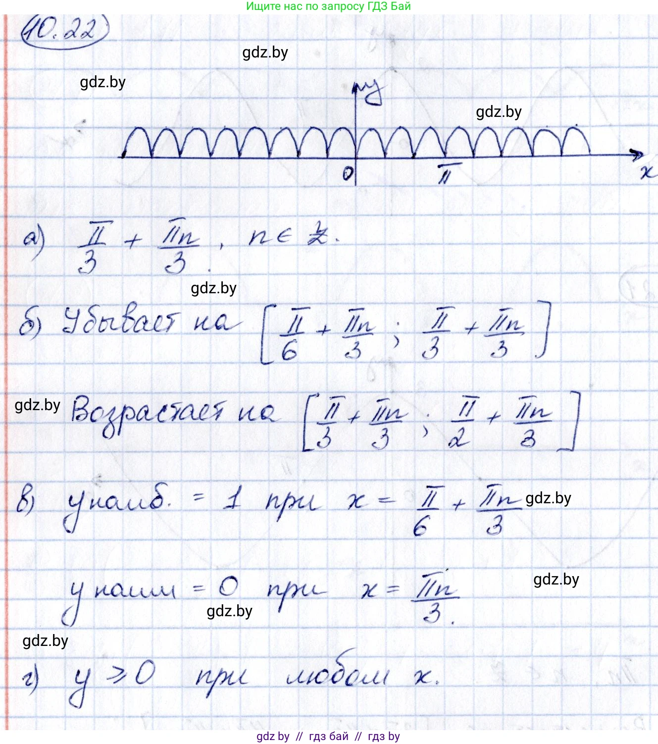 Алгебра, 10 класс Сборник задач, авторы: Арефьева Ирина Глебовна, Пирютко Ольга Николаевна, издательство Народная асвета, Минск, 2020, белого цвета, страница 53, номер 10.22, Решение