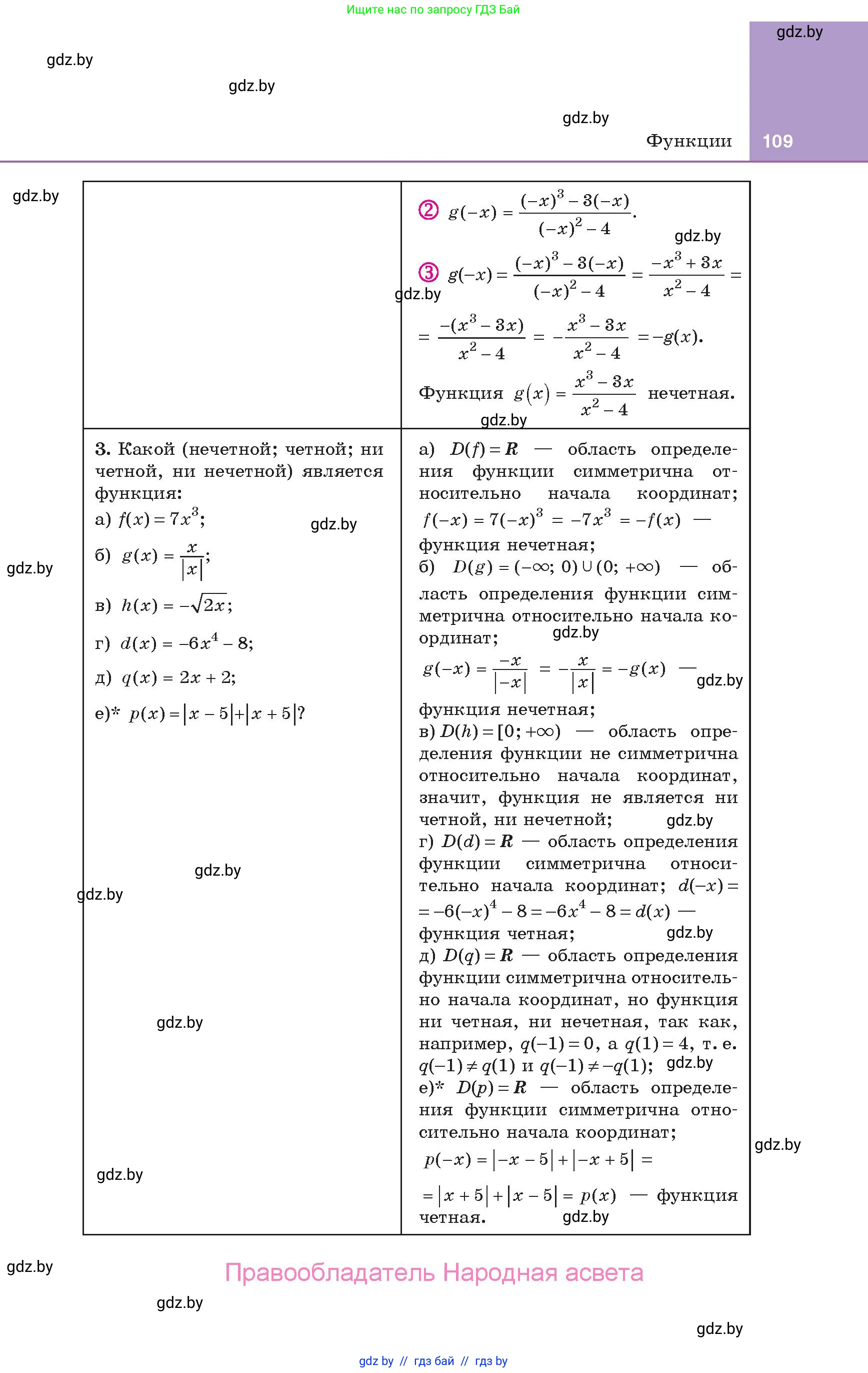 Алгебра, 10 класс Учебник, авторы: Арефьева Ирина Глебовна, Пирютко Ольга Николаевна, издательство Народная асвета, Минск, 2019, голубого цвета, страница 109