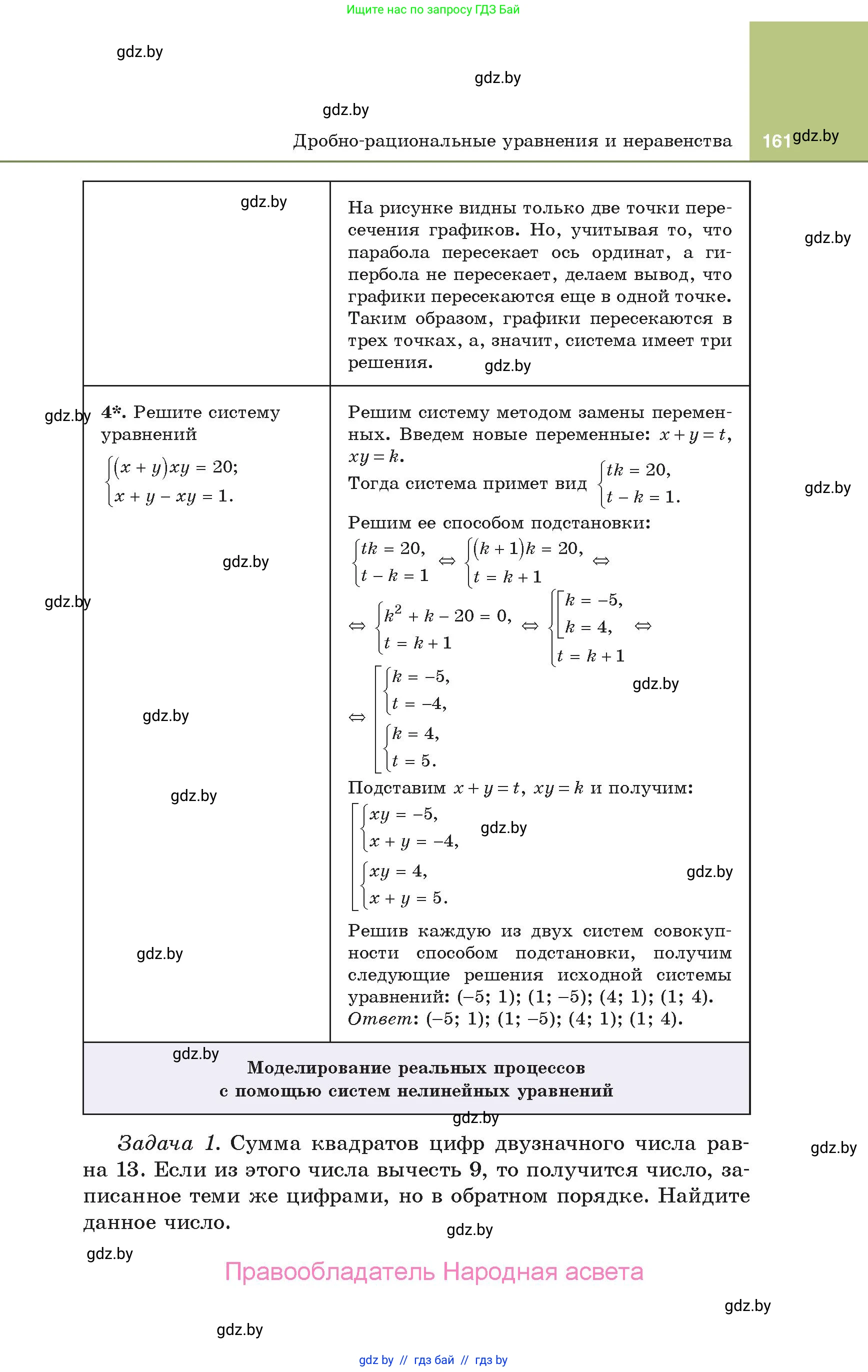Алгебра, 10 класс Учебник, авторы: Арефьева Ирина Глебовна, Пирютко Ольга Николаевна, издательство Народная асвета, Минск, 2019, голубого цвета, страница 161