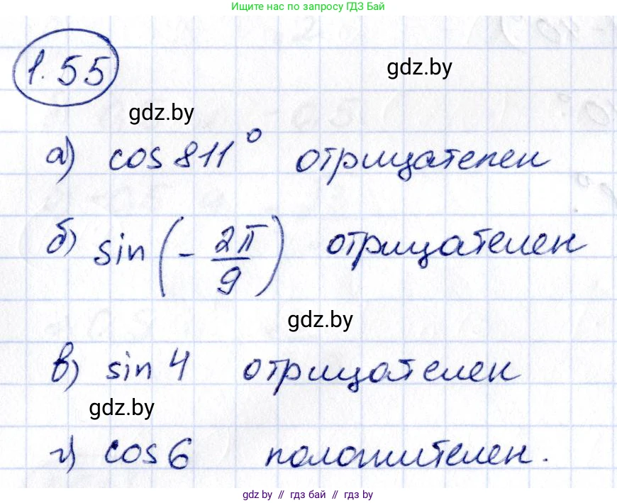 Алгебра, 10 класс Учебник, авторы: Арефьева Ирина Глебовна, Пирютко Ольга Николаевна, издательство Народная асвета, Минск, 2019, голубого цвета, страница 29, номер 1.55, Решение
