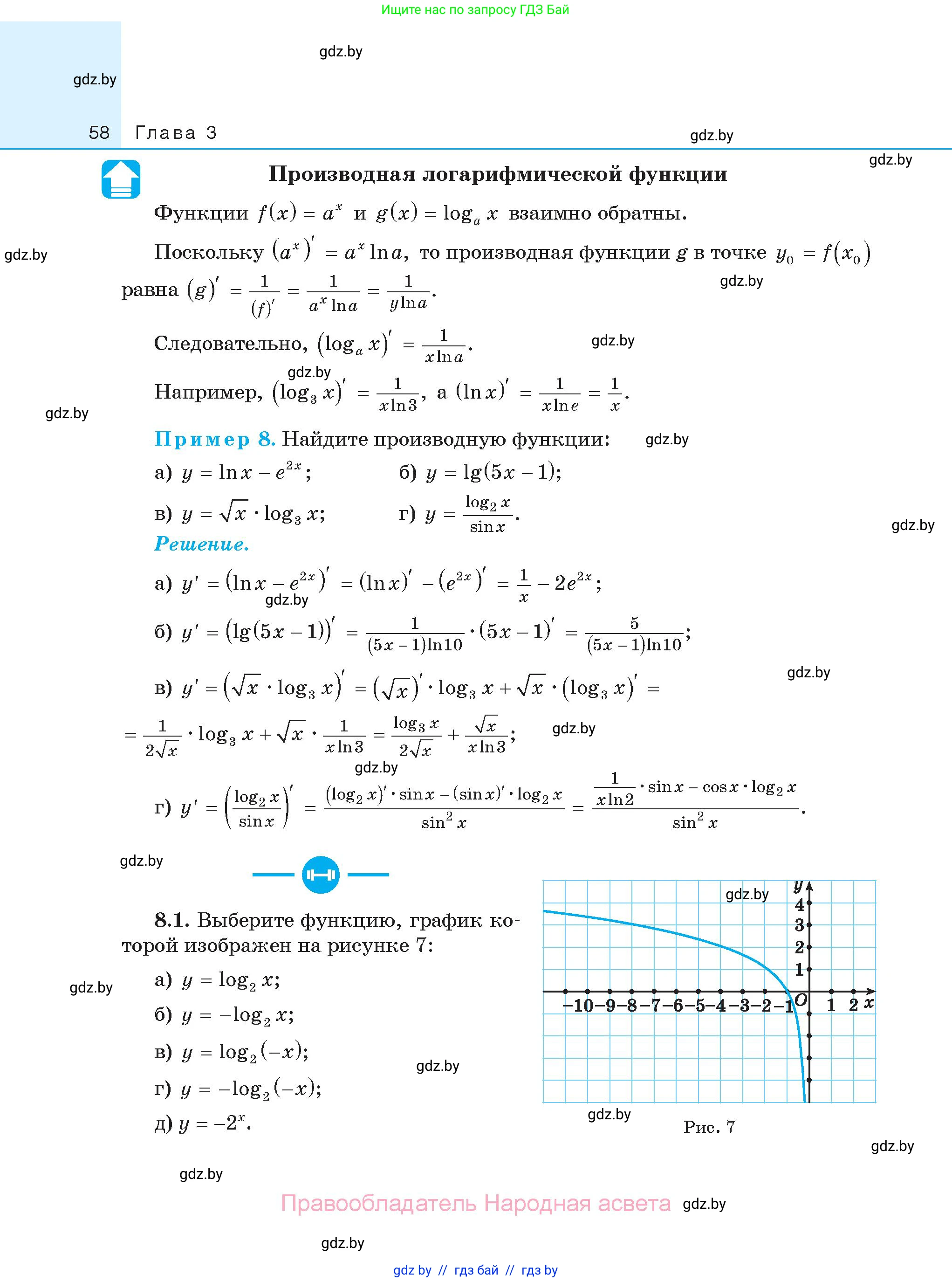Алгебра, 11 класс Сборник задач, авторы: Арефьева Ирина Глебовна, Пирютко Ольга Николаевна, издательство Народная асвета, Минск, 2020, белого цвета, страница 58