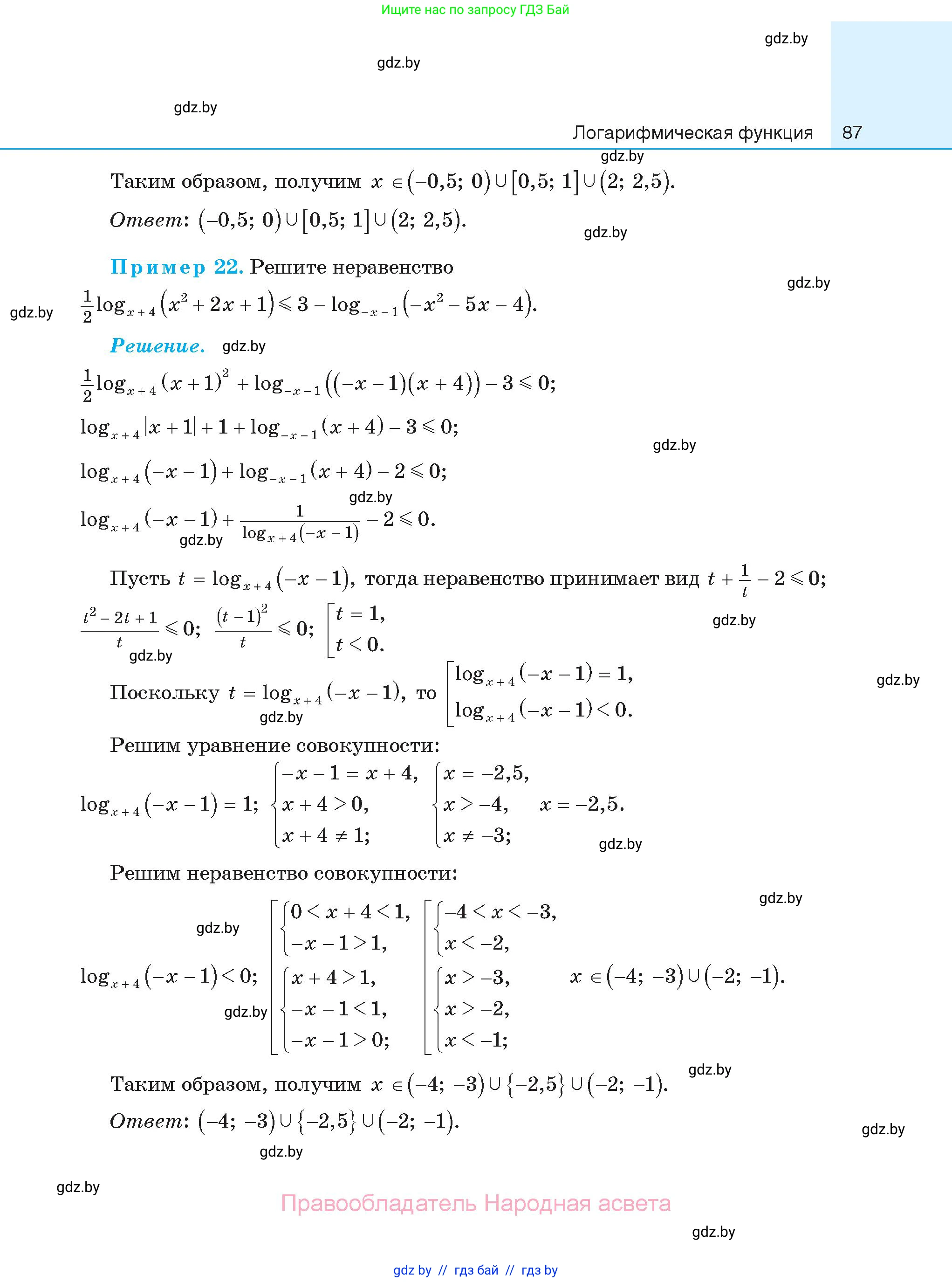 Алгебра, 11 класс Сборник задач, авторы: Арефьева Ирина Глебовна, Пирютко Ольга Николаевна, издательство Народная асвета, Минск, 2020, белого цвета, страница 87