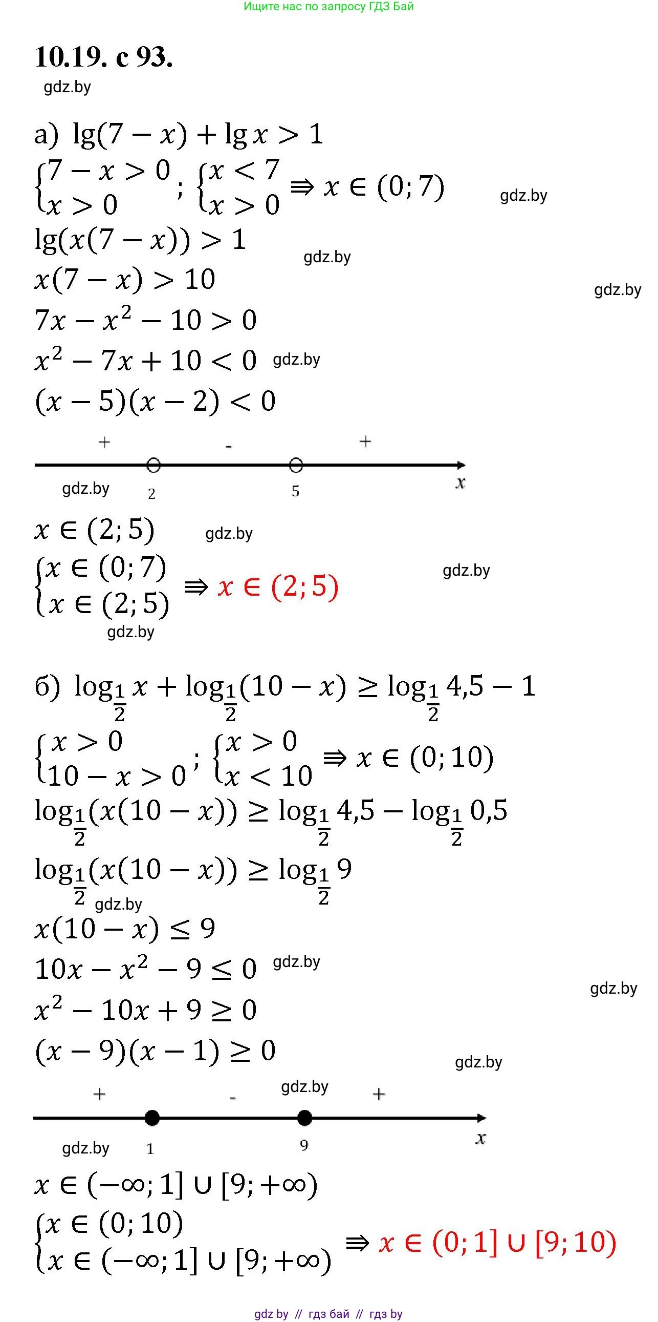 Алгебра, 11 класс Сборник задач, авторы: Арефьева Ирина Глебовна, Пирютко Ольга Николаевна, издательство Народная асвета, Минск, 2020, белого цвета, страница 93, номер 19, Решение