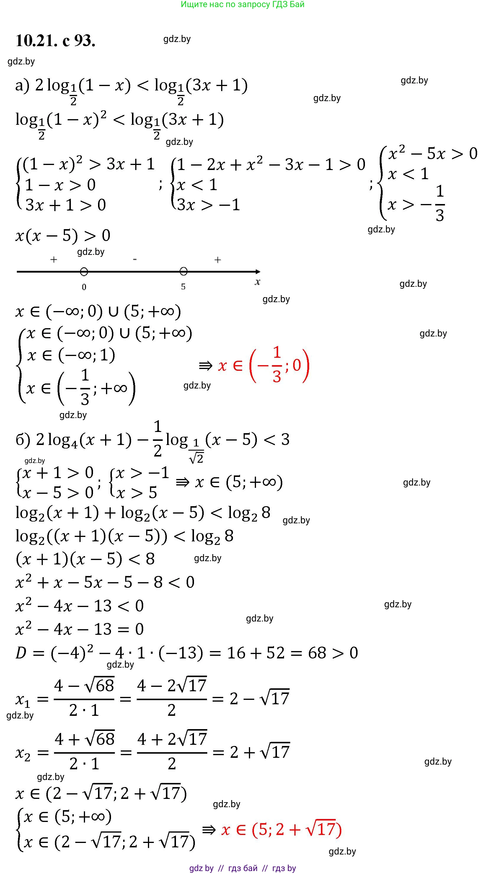 Алгебра, 11 класс Сборник задач, авторы: Арефьева Ирина Глебовна, Пирютко Ольга Николаевна, издательство Народная асвета, Минск, 2020, белого цвета, страница 93, номер 21, Решение