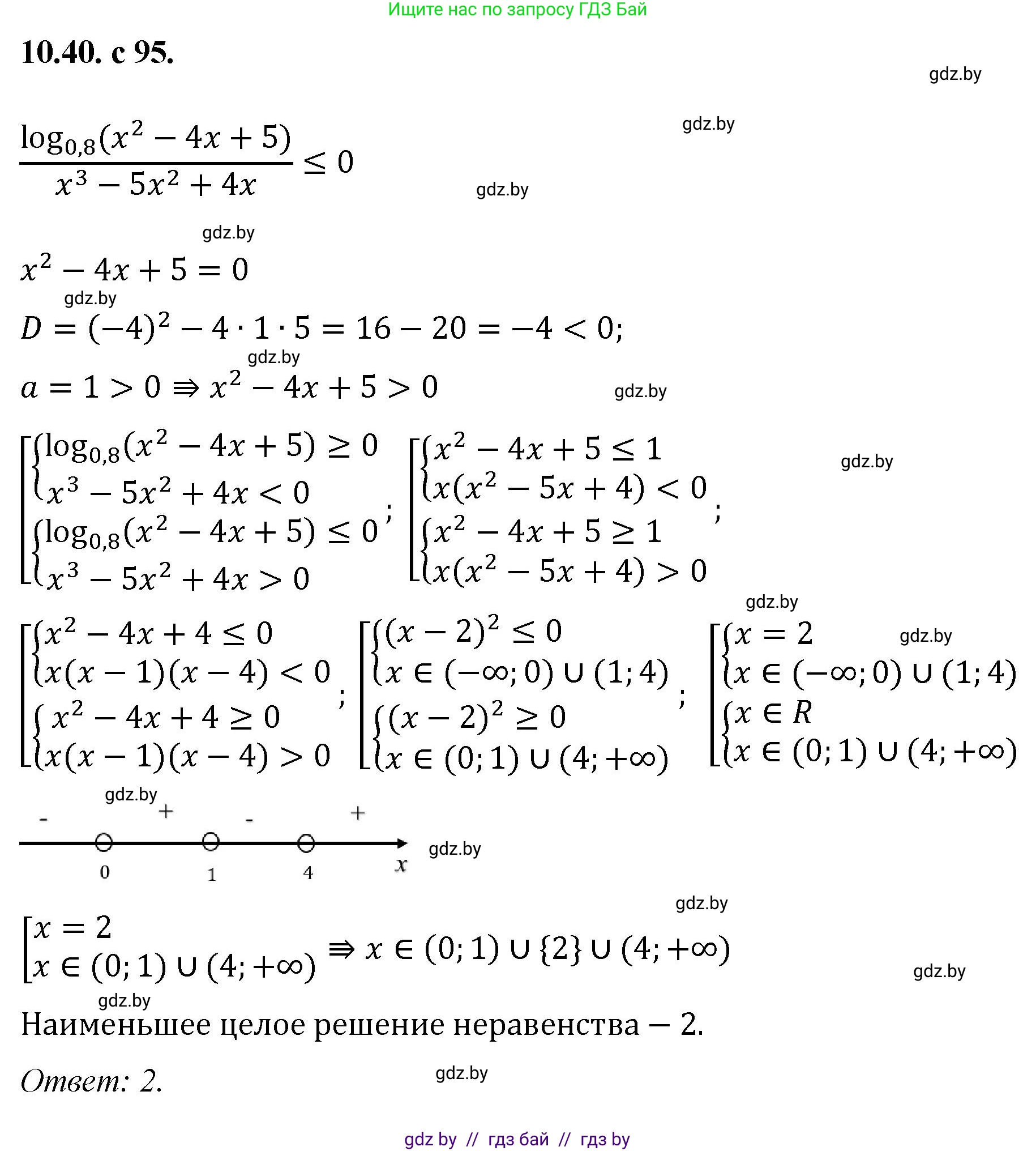 Алгебра, 11 класс Сборник задач, авторы: Арефьева Ирина Глебовна, Пирютко Ольга Николаевна, издательство Народная асвета, Минск, 2020, белого цвета, страница 95, номер 40, Решение