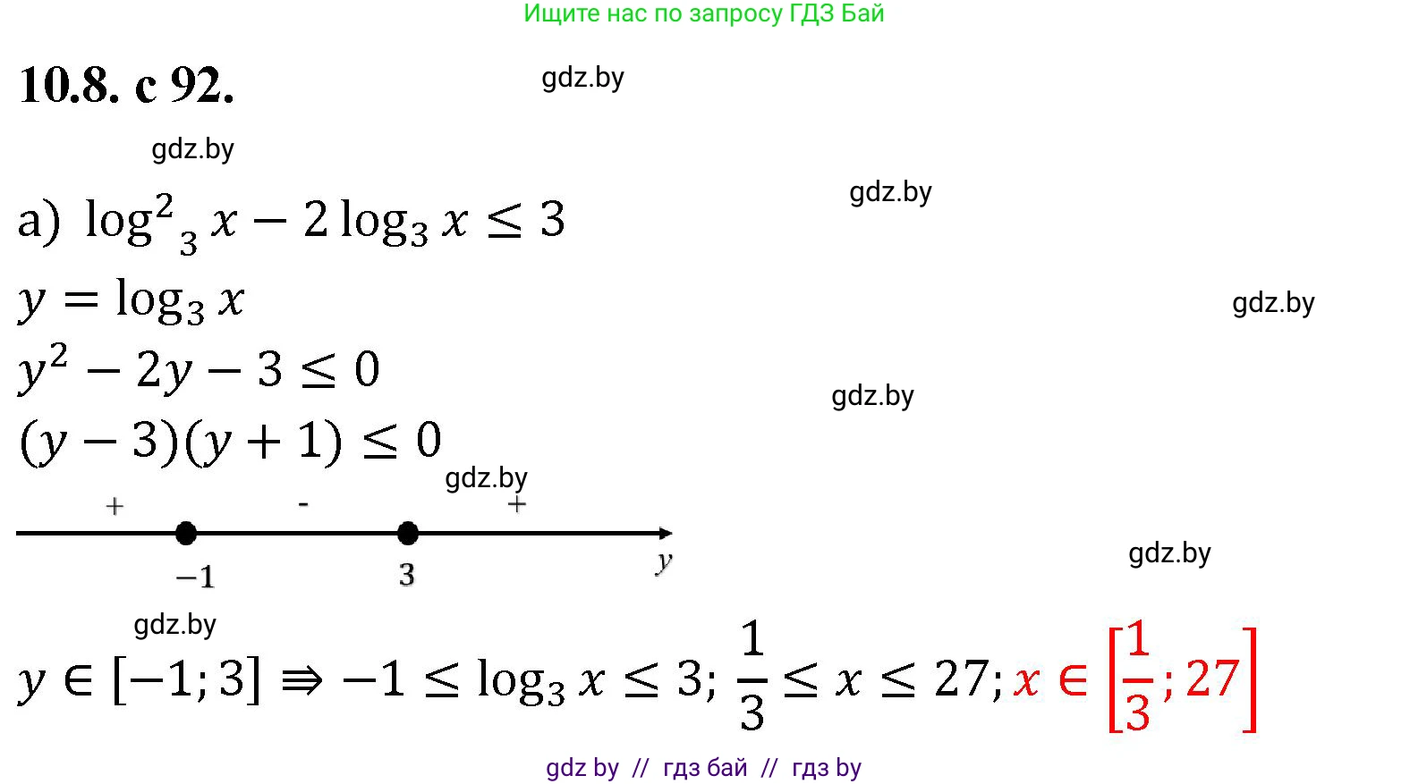 Алгебра, 11 класс Сборник задач, авторы: Арефьева Ирина Глебовна, Пирютко Ольга Николаевна, издательство Народная асвета, Минск, 2020, белого цвета, страница 92, номер 8, Решение