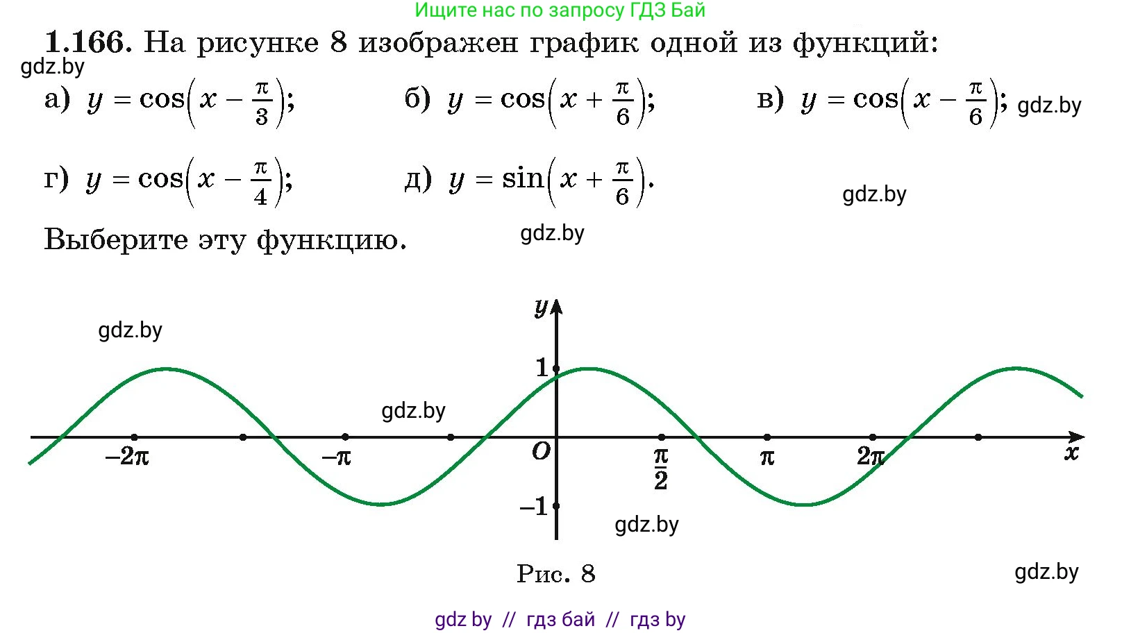 Алгебра, 11 класс Учебник, авторы: Арефьева Ирина Глебовна, Пирютко Ольга Николаевна, издательство Народная асвета, Минск, 2020, бирюзового цвета, страница 43, номер 1.166, Условие