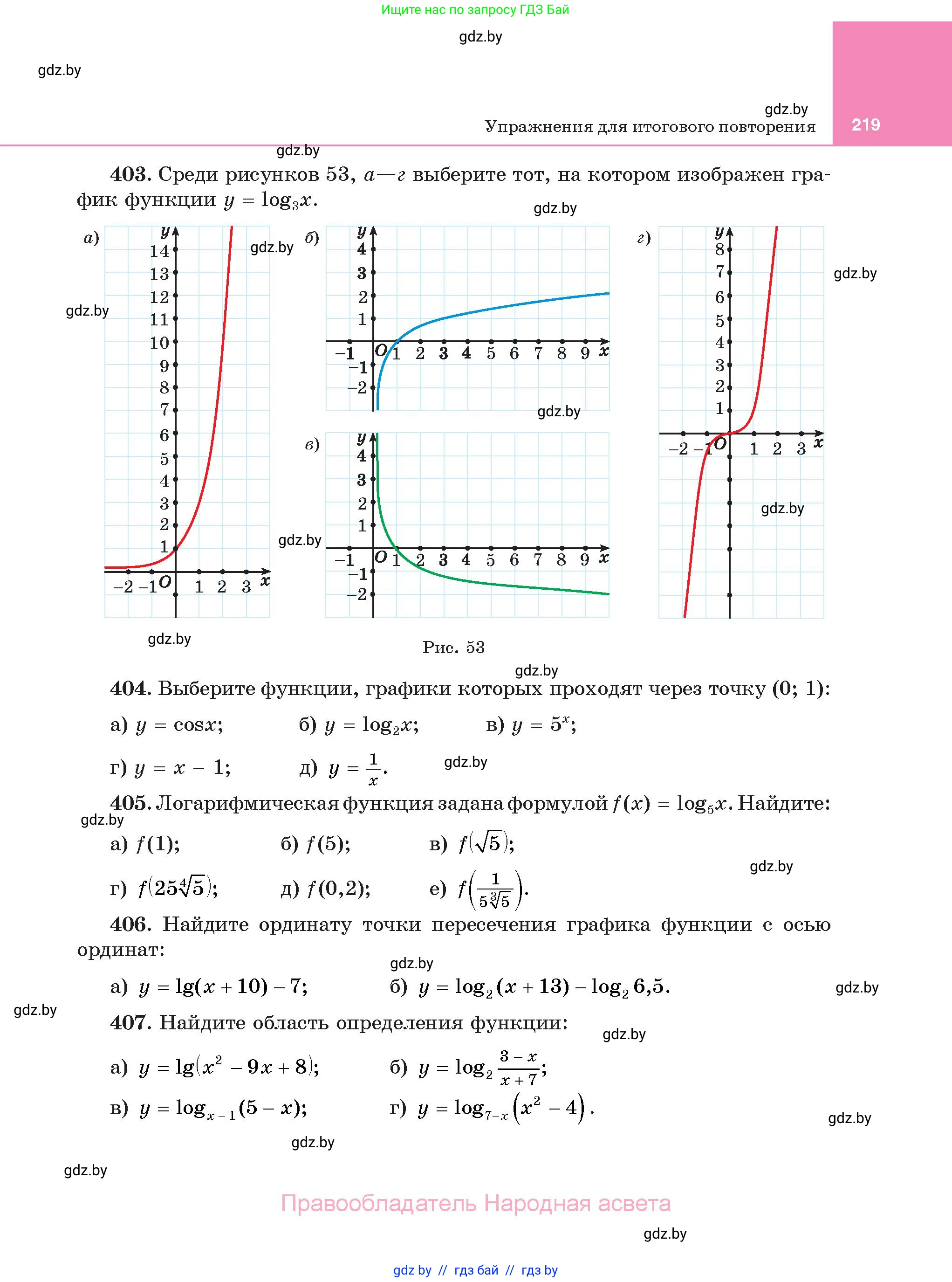 Алгебра, 11 класс Учебник, авторы: Арефьева Ирина Глебовна, Пирютко Ольга Николаевна, издательство Народная асвета, Минск, 2020, бирюзового цвета, страница 219