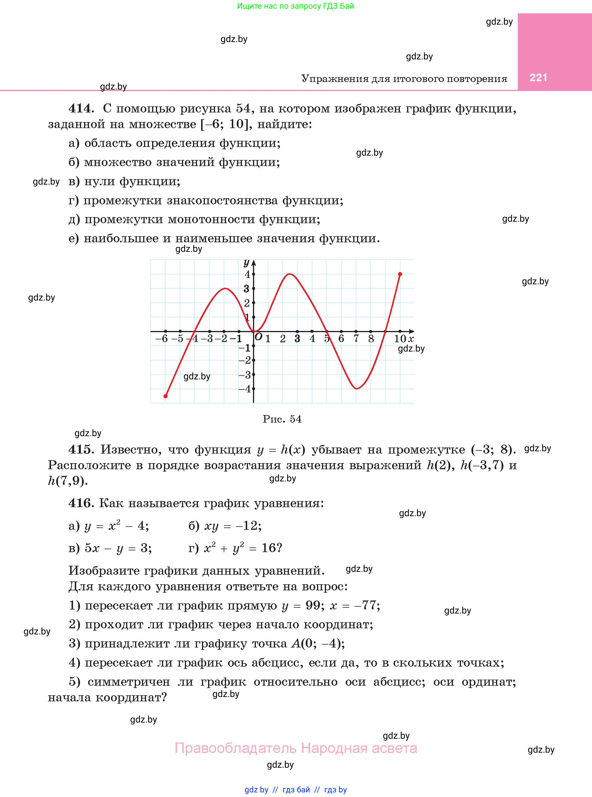 Алгебра, 11 класс Учебник, авторы: Арефьева Ирина Глебовна, Пирютко Ольга Николаевна, издательство Народная асвета, Минск, 2020, бирюзового цвета, страница 221