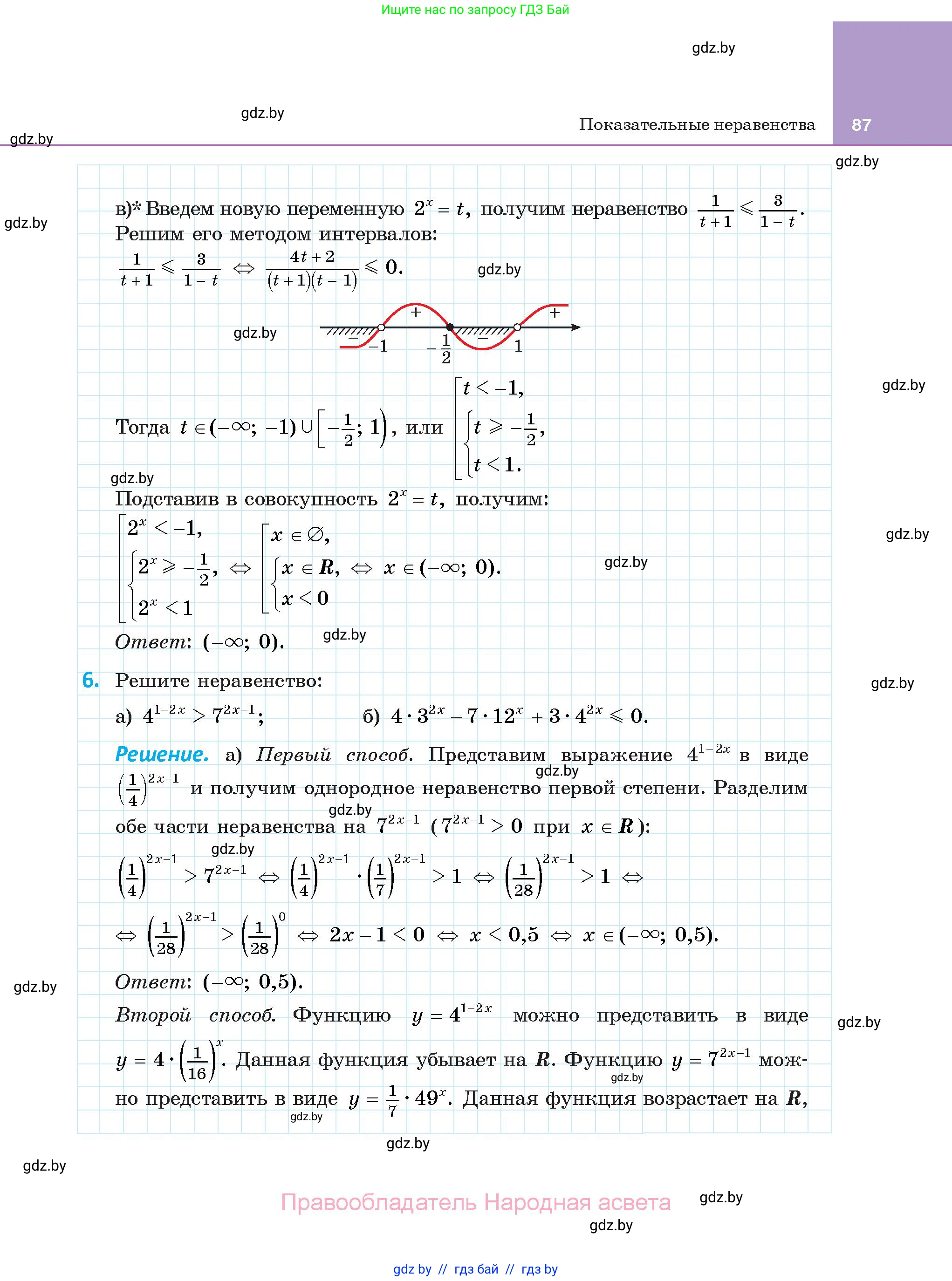 Алгебра, 11 класс Учебник, авторы: Арефьева Ирина Глебовна, Пирютко Ольга Николаевна, издательство Народная асвета, Минск, 2020, бирюзового цвета, страница 87