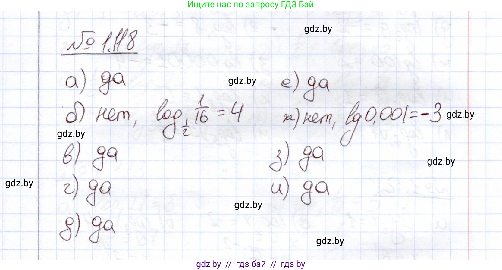 Алгебра, 11 класс Учебник, авторы: Арефьева Ирина Глебовна, Пирютко Ольга Николаевна, издательство Народная асвета, Минск, 2020, бирюзового цвета, страница 37, номер 1.118, Решение