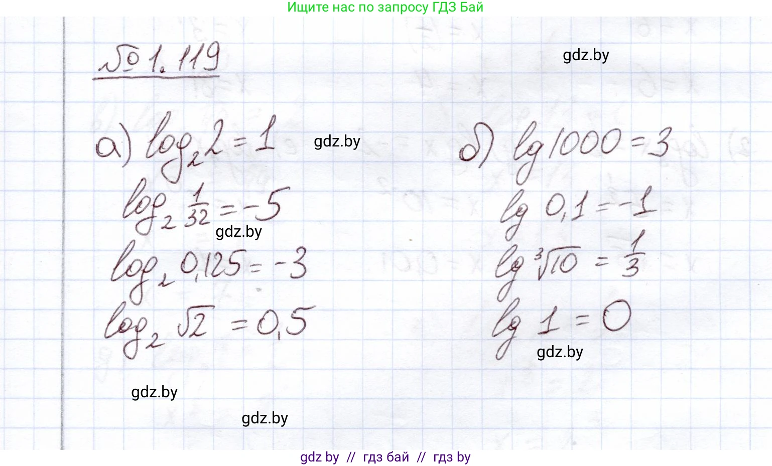 Алгебра, 11 класс Учебник, авторы: Арефьева Ирина Глебовна, Пирютко Ольга Николаевна, издательство Народная асвета, Минск, 2020, бирюзового цвета, страница 38, номер 1.119, Решение