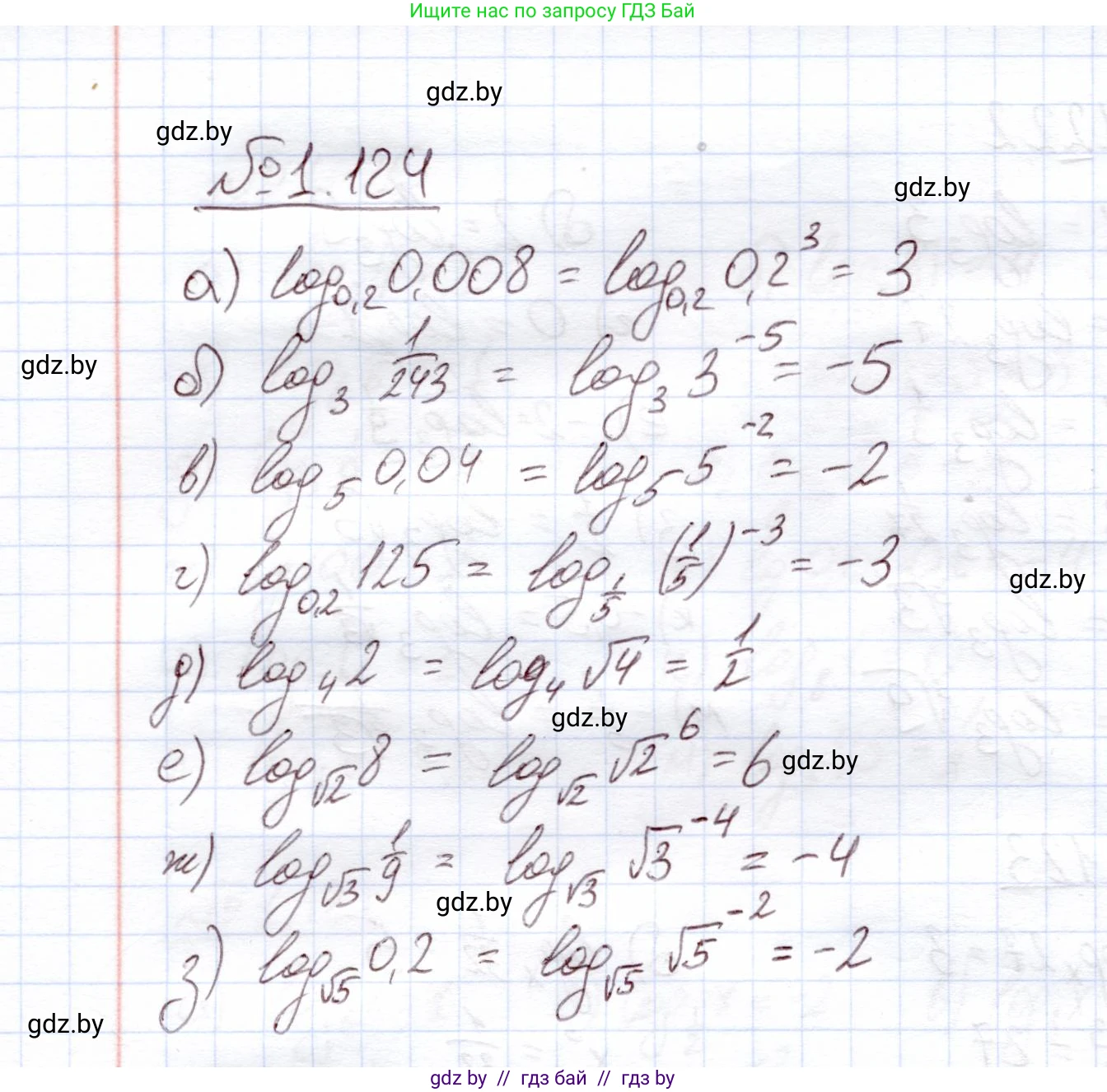 Алгебра, 11 класс Учебник, авторы: Арефьева Ирина Глебовна, Пирютко Ольга Николаевна, издательство Народная асвета, Минск, 2020, бирюзового цвета, страница 38, номер 1.124, Решение