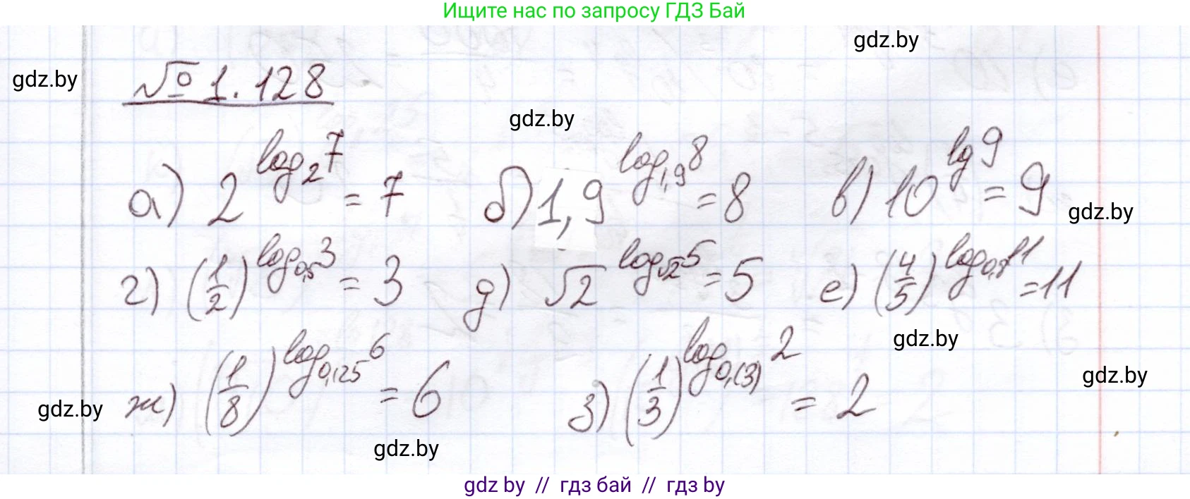 Алгебра, 11 класс Учебник, авторы: Арефьева Ирина Глебовна, Пирютко Ольга Николаевна, издательство Народная асвета, Минск, 2020, бирюзового цвета, страница 39, номер 1.128, Решение