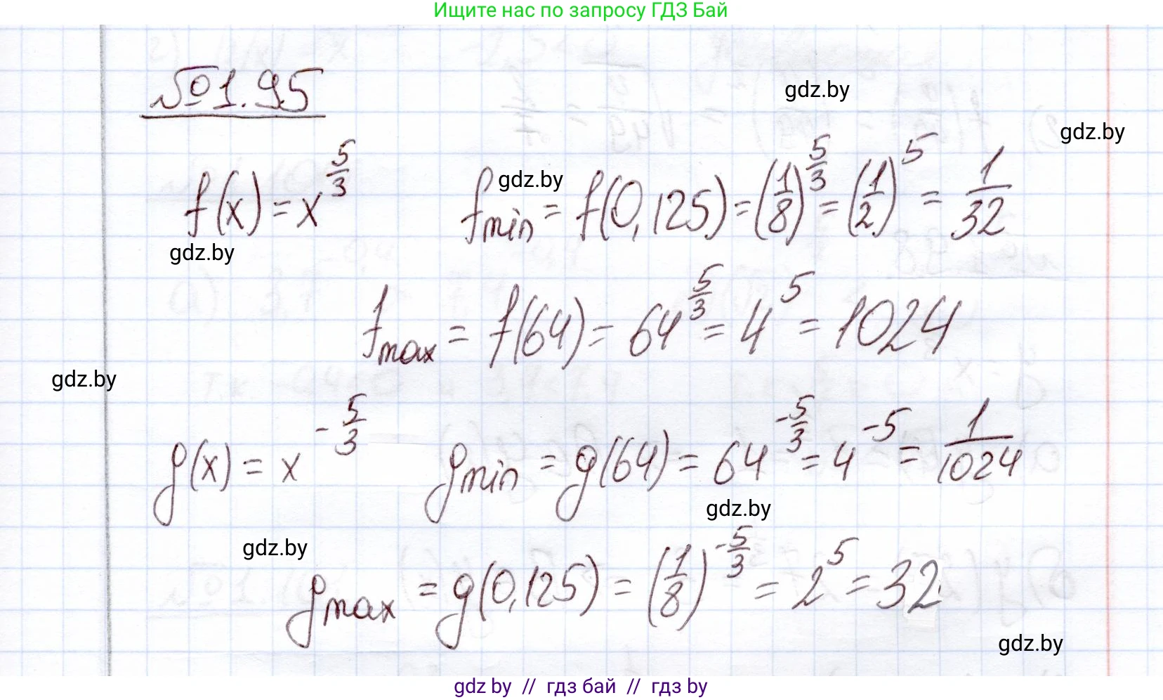 Алгебра, 11 класс Учебник, авторы: Арефьева Ирина Глебовна, Пирютко Ольга Николаевна, издательство Народная асвета, Минск, 2020, бирюзового цвета, страница 29, номер 1.95, Решение