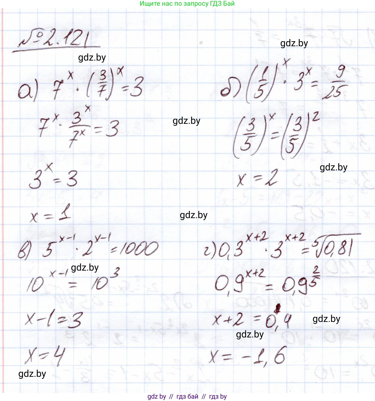 Алгебра, 11 класс Учебник, авторы: Арефьева Ирина Глебовна, Пирютко Ольга Николаевна, издательство Народная асвета, Минск, 2020, бирюзового цвета, страница 76, номер 2.121, Решение