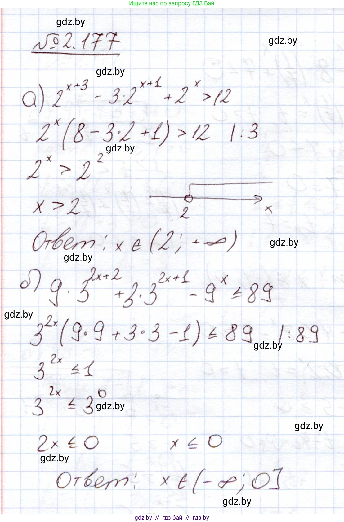 Алгебра, 11 класс Учебник, авторы: Арефьева Ирина Глебовна, Пирютко Ольга Николаевна, издательство Народная асвета, Минск, 2020, бирюзового цвета, страница 91, номер 2.177, Решение