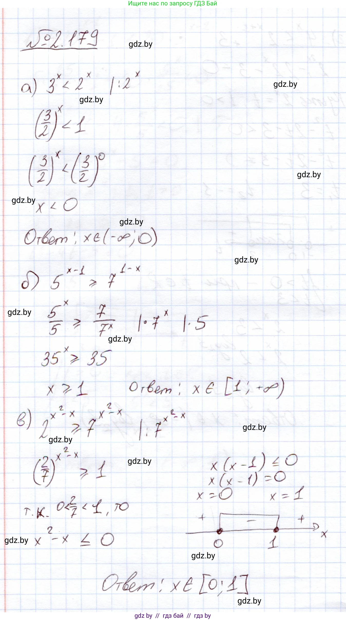 Алгебра, 11 класс Учебник, авторы: Арефьева Ирина Глебовна, Пирютко Ольга Николаевна, издательство Народная асвета, Минск, 2020, бирюзового цвета, страница 91, номер 2.179, Решение