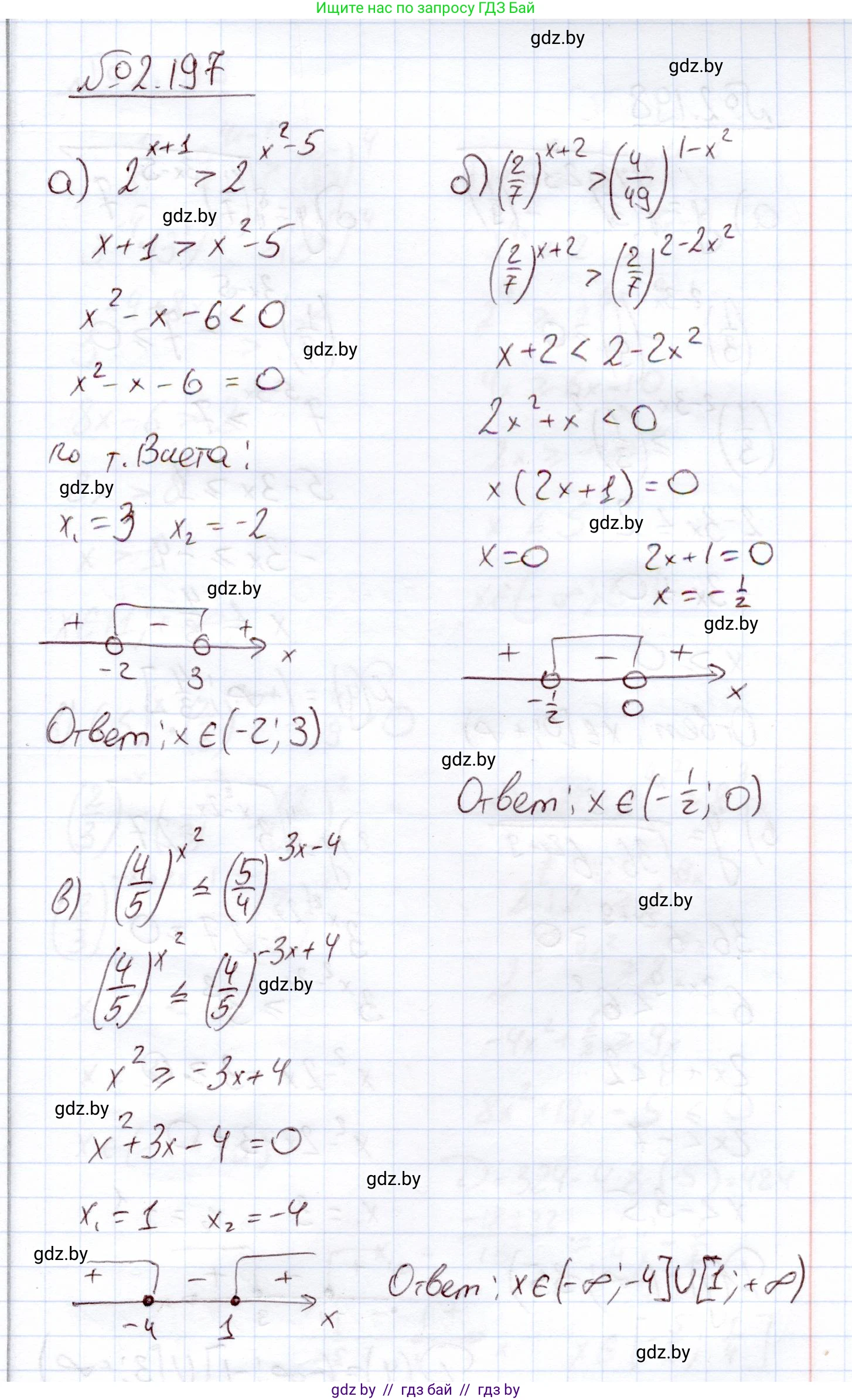 Алгебра, 11 класс Учебник, авторы: Арефьева Ирина Глебовна, Пирютко Ольга Николаевна, издательство Народная асвета, Минск, 2020, бирюзового цвета, страница 93, номер 2.197, Решение