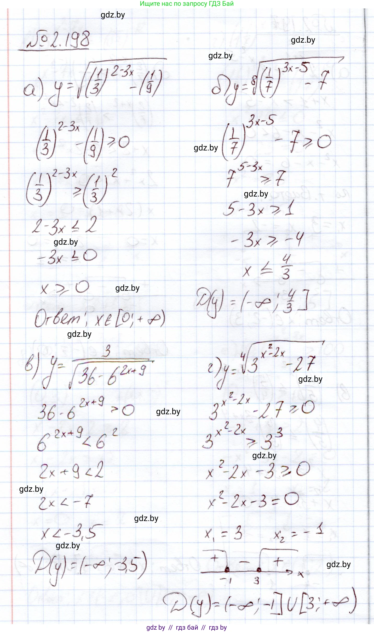 Алгебра, 11 класс Учебник, авторы: Арефьева Ирина Глебовна, Пирютко Ольга Николаевна, издательство Народная асвета, Минск, 2020, бирюзового цвета, страница 93, номер 2.198, Решение