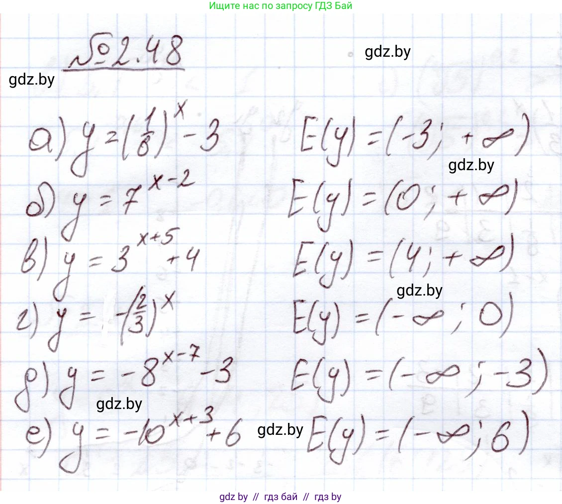 Алгебра, 11 класс Учебник, авторы: Арефьева Ирина Глебовна, Пирютко Ольга Николаевна, издательство Народная асвета, Минск, 2020, бирюзового цвета, страница 57, номер 2.48, Решение