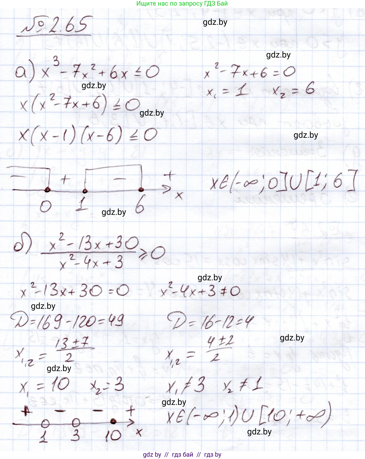 Алгебра, 11 класс Учебник, авторы: Арефьева Ирина Глебовна, Пирютко Ольга Николаевна, издательство Народная асвета, Минск, 2020, бирюзового цвета, страница 59, номер 2.65, Решение