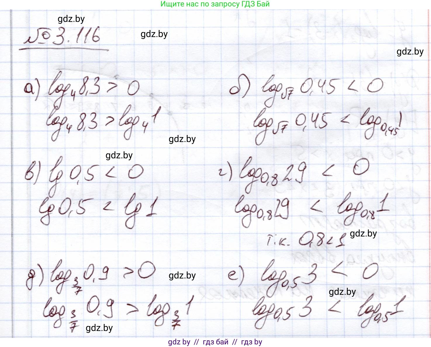 Алгебра, 11 класс Учебник, авторы: Арефьева Ирина Глебовна, Пирютко Ольга Николаевна, издательство Народная асвета, Минск, 2020, бирюзового цвета, страница 127, номер 3.116, Решение