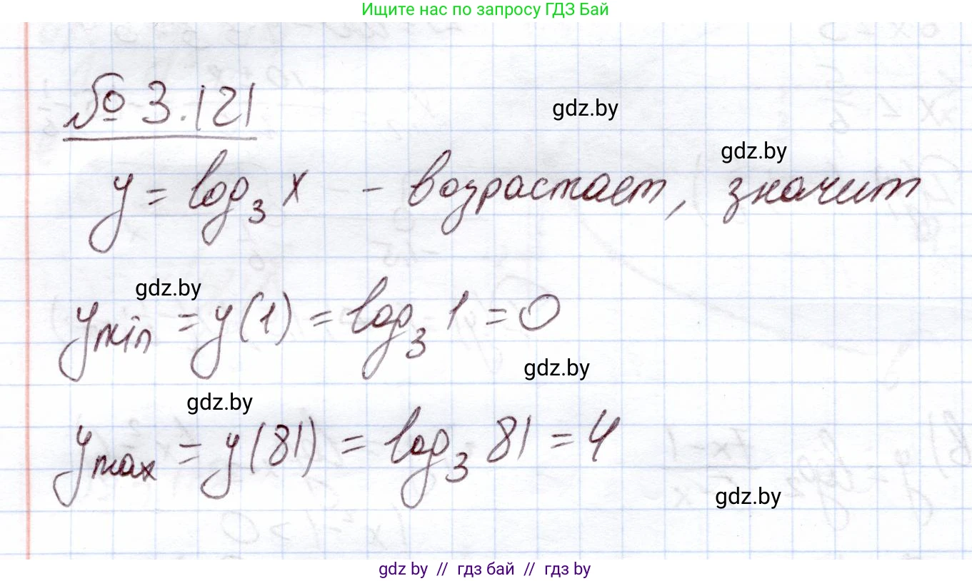 Алгебра, 11 класс Учебник, авторы: Арефьева Ирина Глебовна, Пирютко Ольга Николаевна, издательство Народная асвета, Минск, 2020, бирюзового цвета, страница 128, номер 3.121, Решение
