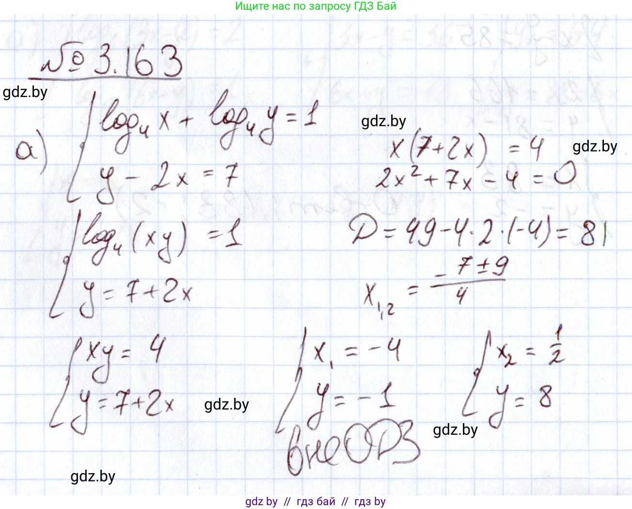 Алгебра, 11 класс Учебник, авторы: Арефьева Ирина Глебовна, Пирютко Ольга Николаевна, издательство Народная асвета, Минск, 2020, бирюзового цвета, страница 141, номер 3.163, Решение