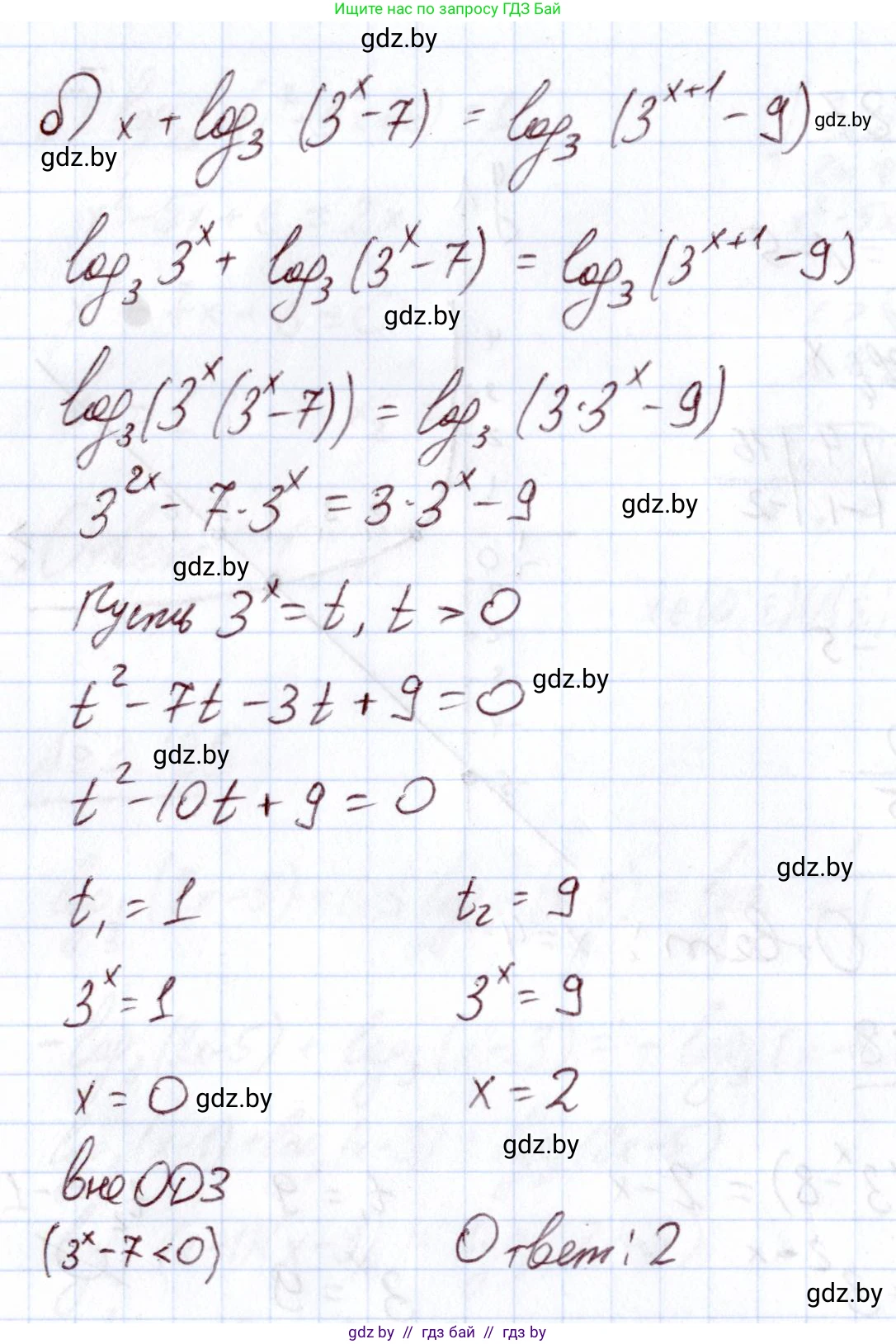 Алгебра, 11 класс Учебник, авторы: Арефьева Ирина Глебовна, Пирютко Ольга Николаевна, издательство Народная асвета, Минск, 2020, бирюзового цвета, страница 144, номер 3.188, Решение (продолжение 2)