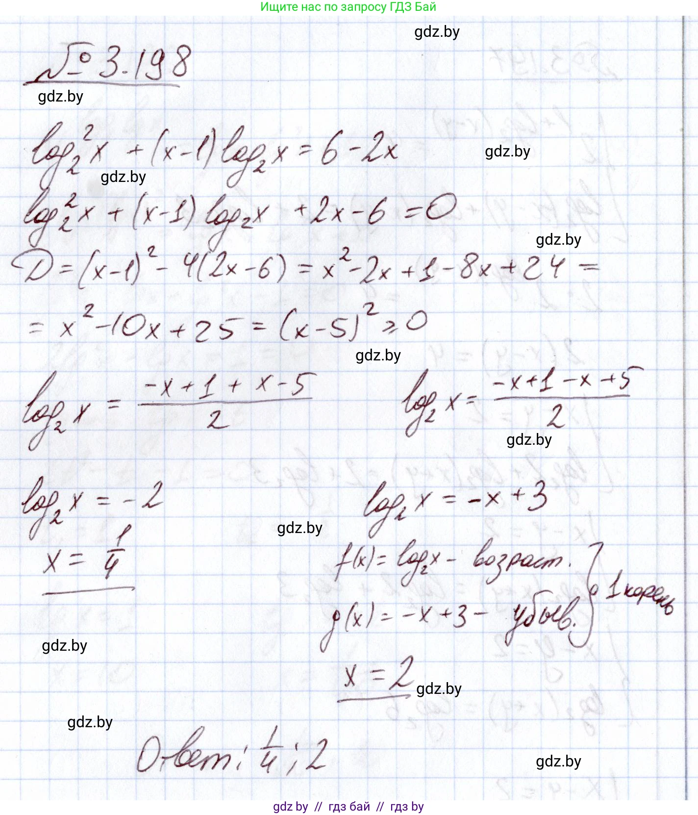 Алгебра, 11 класс Учебник, авторы: Арефьева Ирина Глебовна, Пирютко Ольга Николаевна, издательство Народная асвета, Минск, 2020, бирюзового цвета, страница 145, номер 3.198, Решение