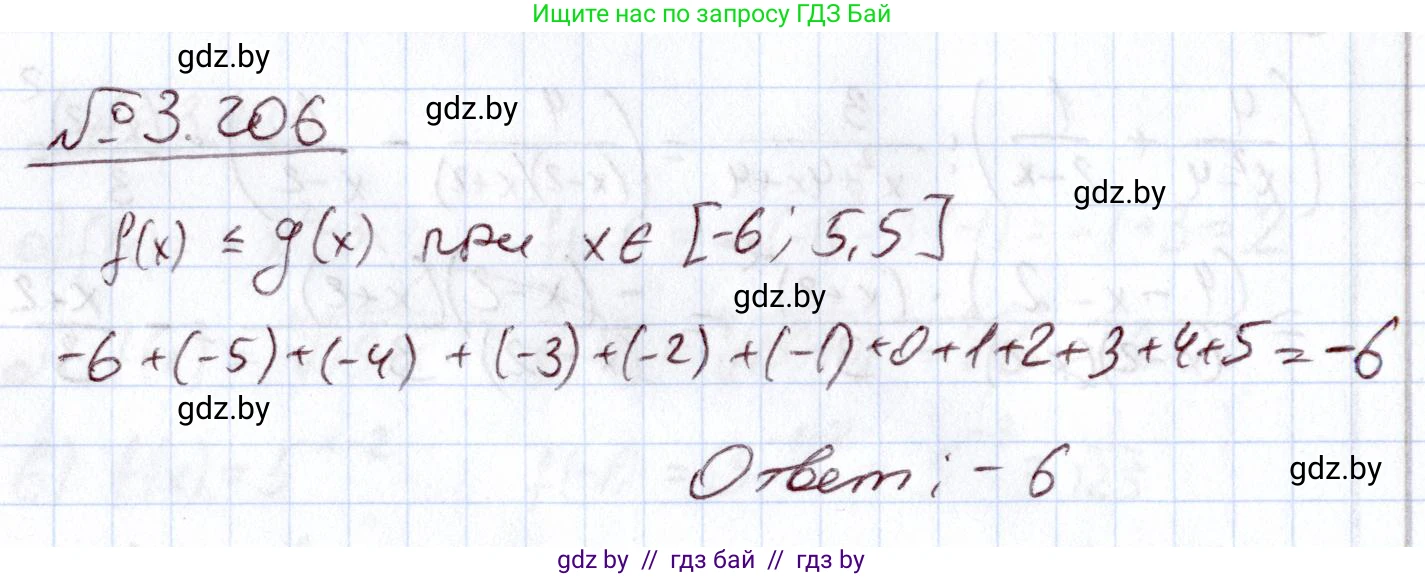 Алгебра, 11 класс Учебник, авторы: Арефьева Ирина Глебовна, Пирютко Ольга Николаевна, издательство Народная асвета, Минск, 2020, бирюзового цвета, страница 146, номер 3.206, Решение