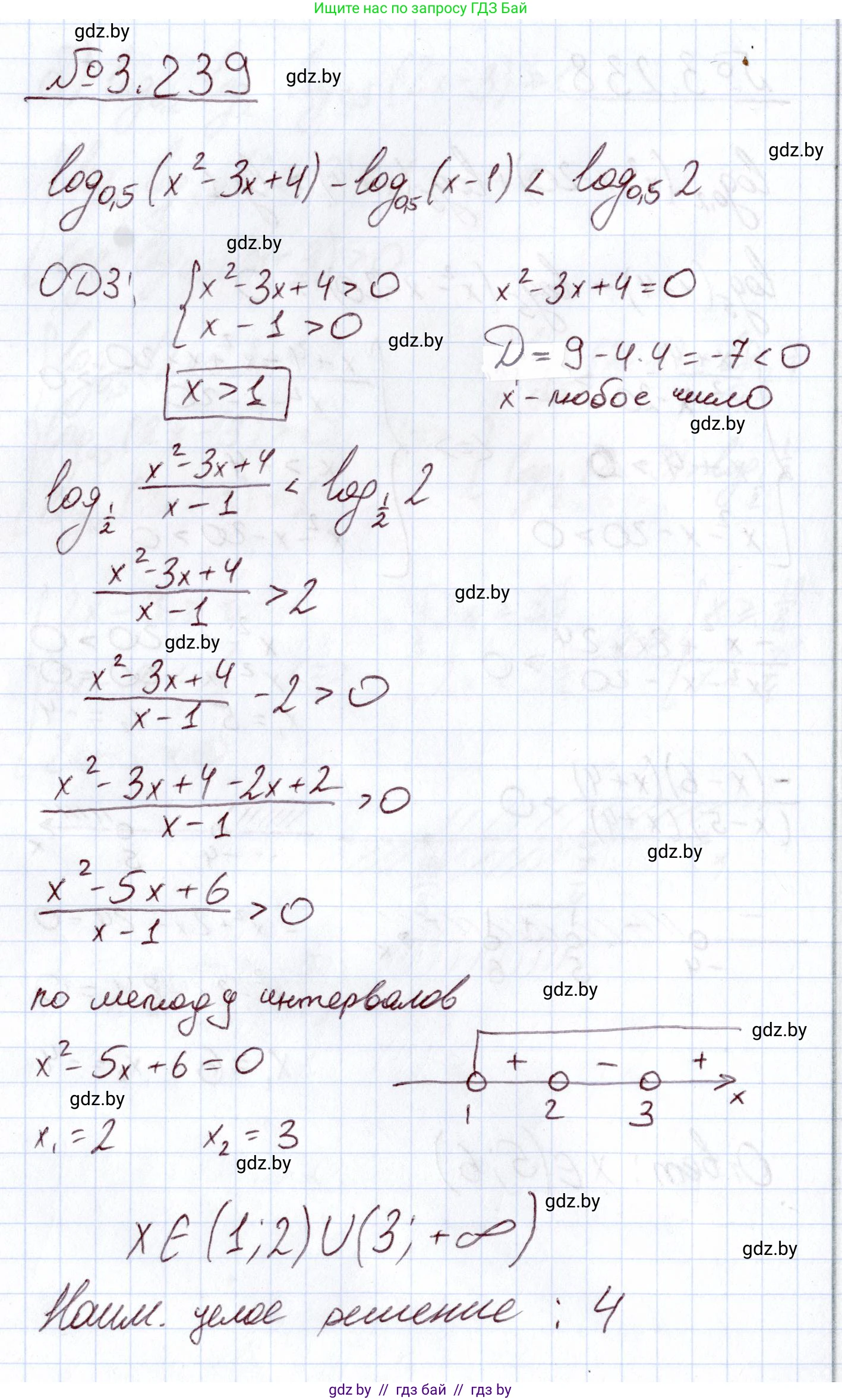 Алгебра, 11 класс Учебник, авторы: Арефьева Ирина Глебовна, Пирютко Ольга Николаевна, издательство Народная асвета, Минск, 2020, бирюзового цвета, страница 158, номер 3.239, Решение