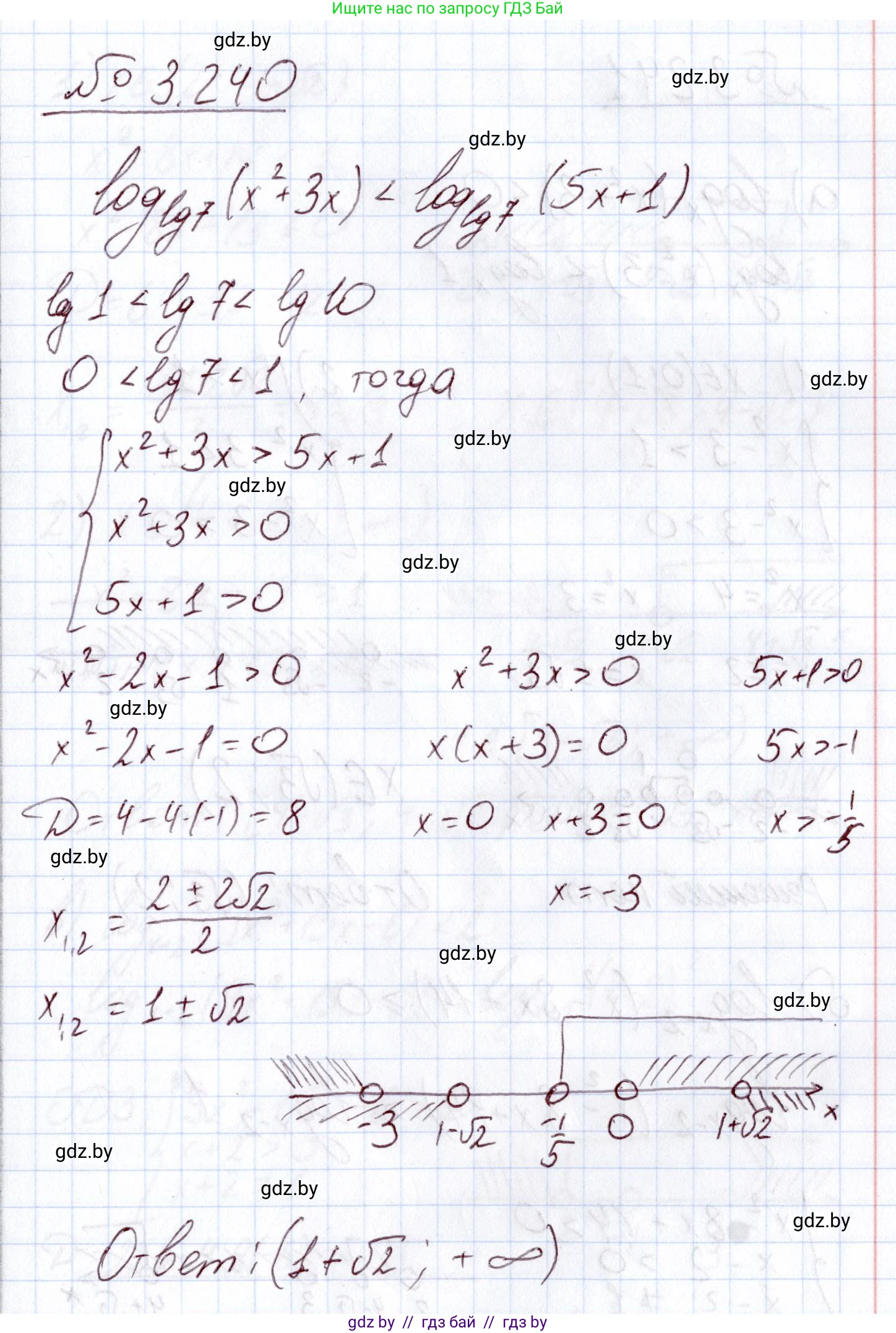 Алгебра, 11 класс Учебник, авторы: Арефьева Ирина Глебовна, Пирютко Ольга Николаевна, издательство Народная асвета, Минск, 2020, бирюзового цвета, страница 158, номер 3.240, Решение