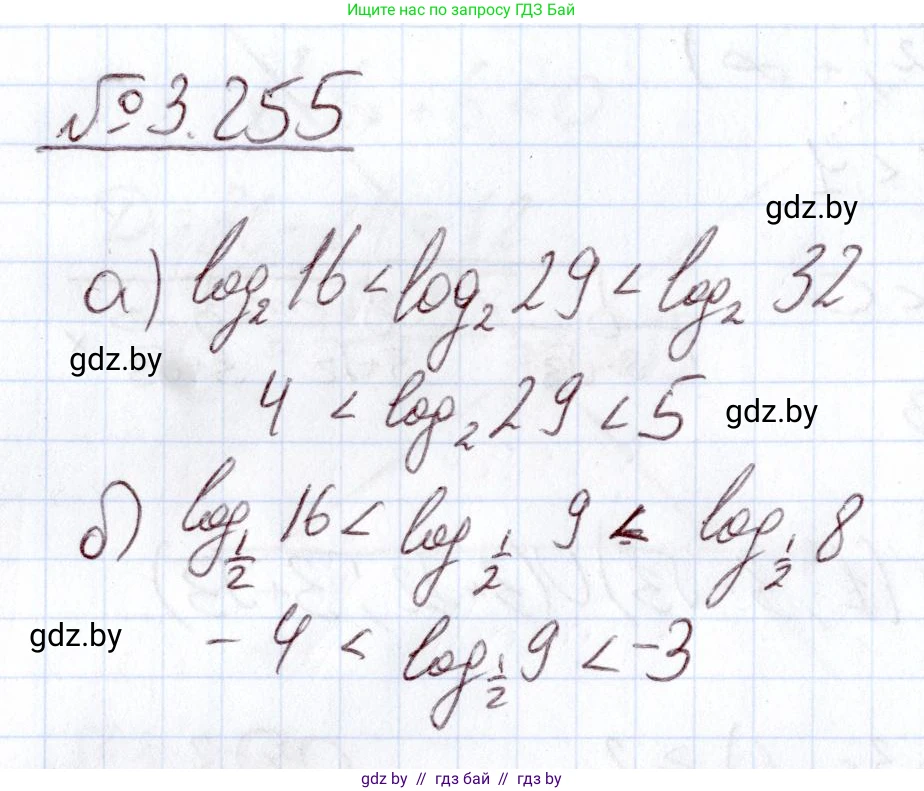 Алгебра, 11 класс Учебник, авторы: Арефьева Ирина Глебовна, Пирютко Ольга Николаевна, издательство Народная асвета, Минск, 2020, бирюзового цвета, страница 160, номер 3.255, Решение