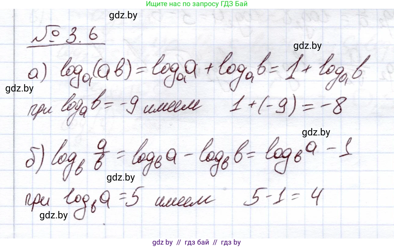 Алгебра, 11 класс Учебник, авторы: Арефьева Ирина Глебовна, Пирютко Ольга Николаевна, издательство Народная асвета, Минск, 2020, бирюзового цвета, страница 107, номер 3.6, Решение