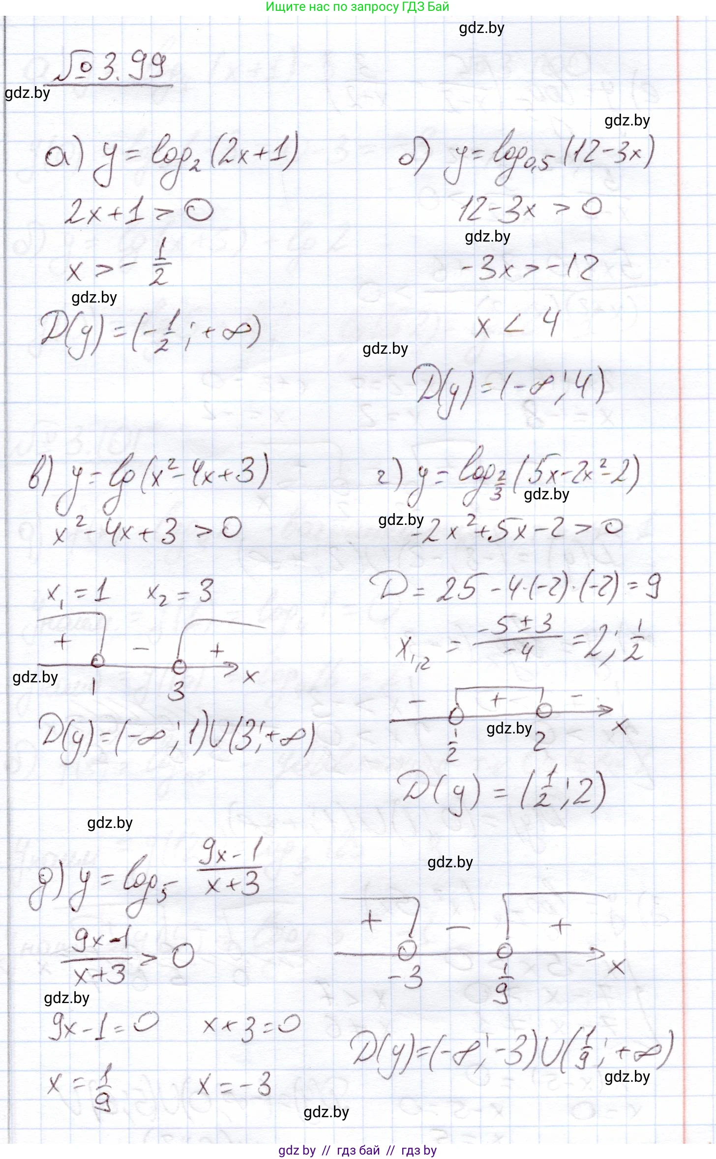 Алгебра, 11 класс Учебник, авторы: Арефьева Ирина Глебовна, Пирютко Ольга Николаевна, издательство Народная асвета, Минск, 2020, бирюзового цвета, страница 125, номер 3.99, Решение