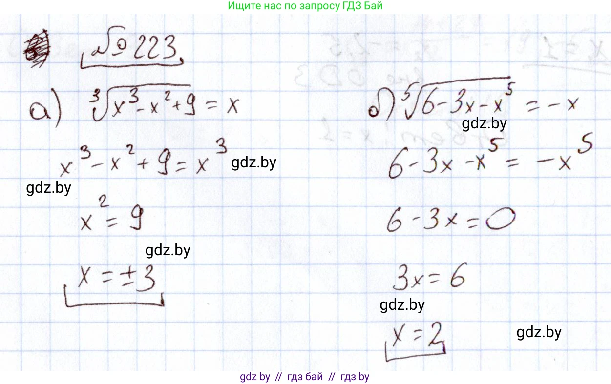 Алгебра, 11 класс Учебник, авторы: Арефьева Ирина Глебовна, Пирютко Ольга Николаевна, издательство Народная асвета, Минск, 2020, бирюзового цвета, страница 193, номер 223, Решение